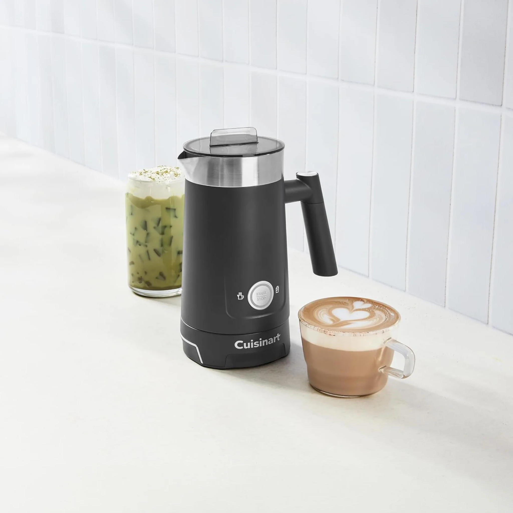Mousseur à lait électrique en alliage d'aluminium - Mini mousseur à lait manuel - Moteur haute performance avec 14 000 tr/min - Fonctionne avec piles - Pour café, latte, cappuccino, crème