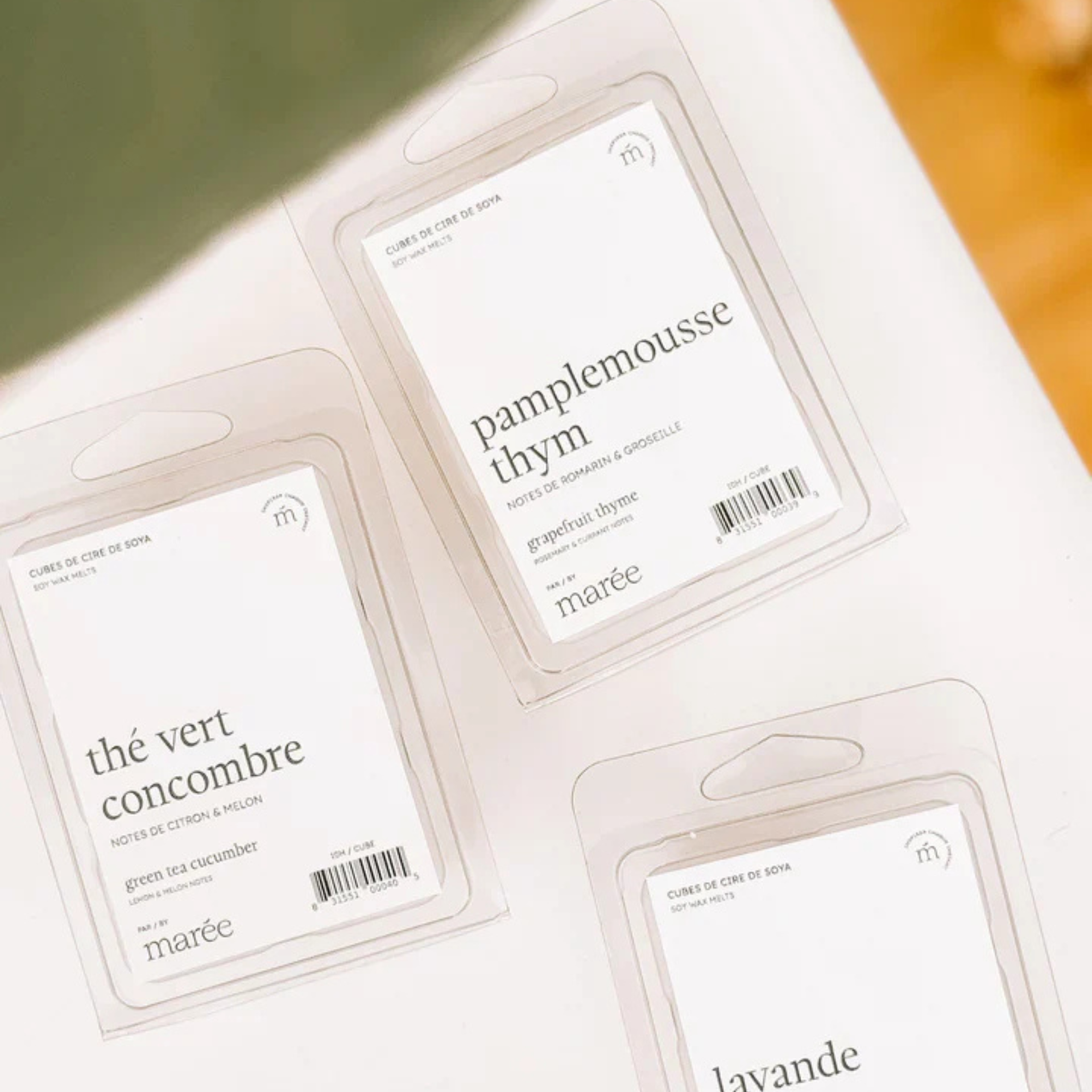 Tablettes de cire parfumée dans un tiroir