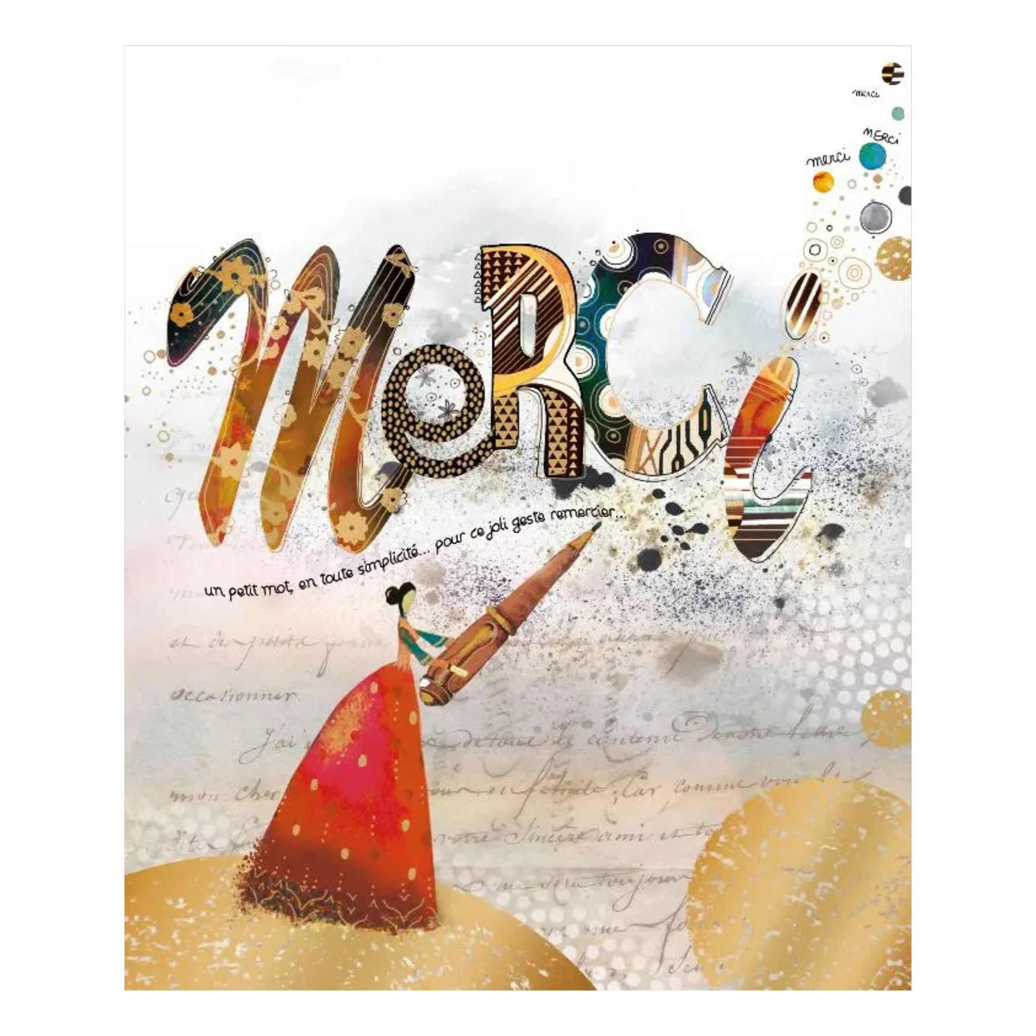 Greeting card “Thank you – A little word, in all simplicity…” 5x6