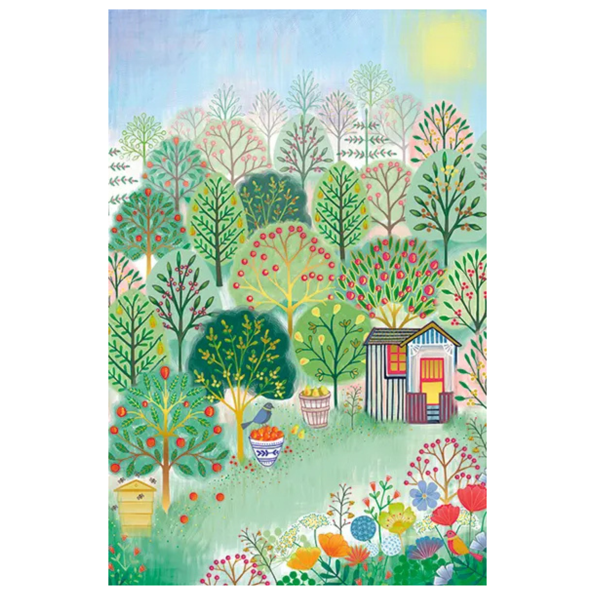 Little house in the forest 5x7 greeting card