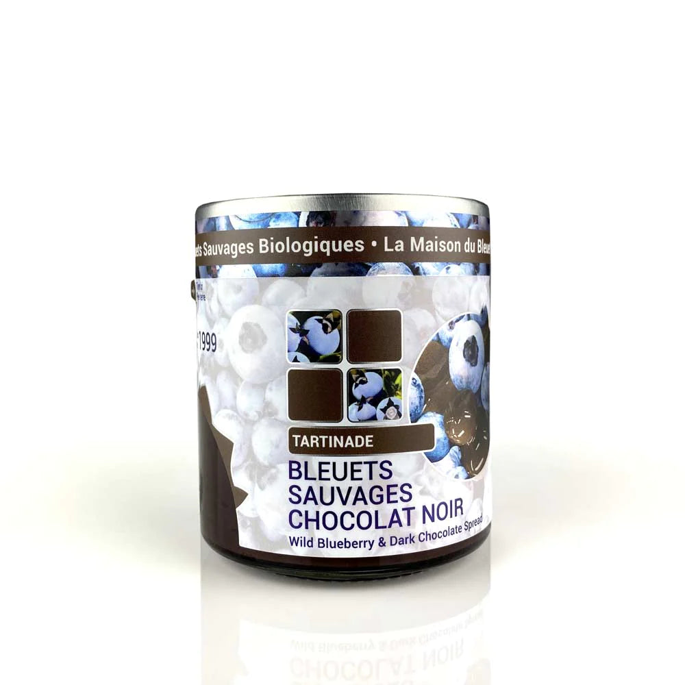 Tartinade de bleuets sauvages au chocolat noir 212 ml - La maison du bleuet