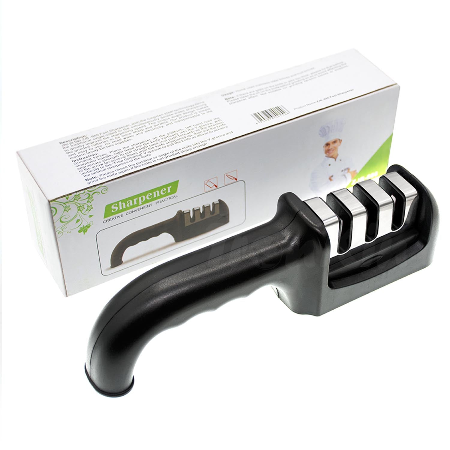 Aiguiseur à couteaux 3 en 1 Noir