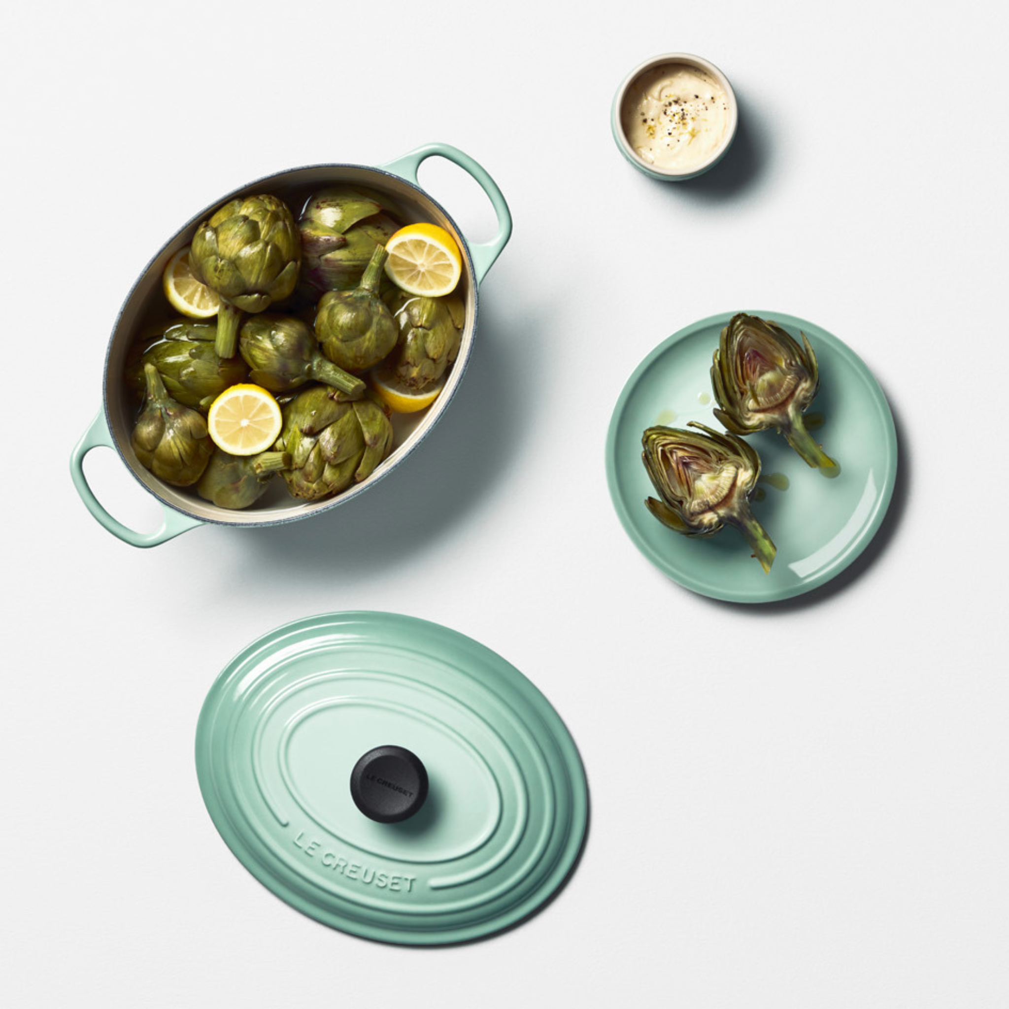 Le Creuset Sage Enameled Cast Iron Oval Casserole 4.7 L