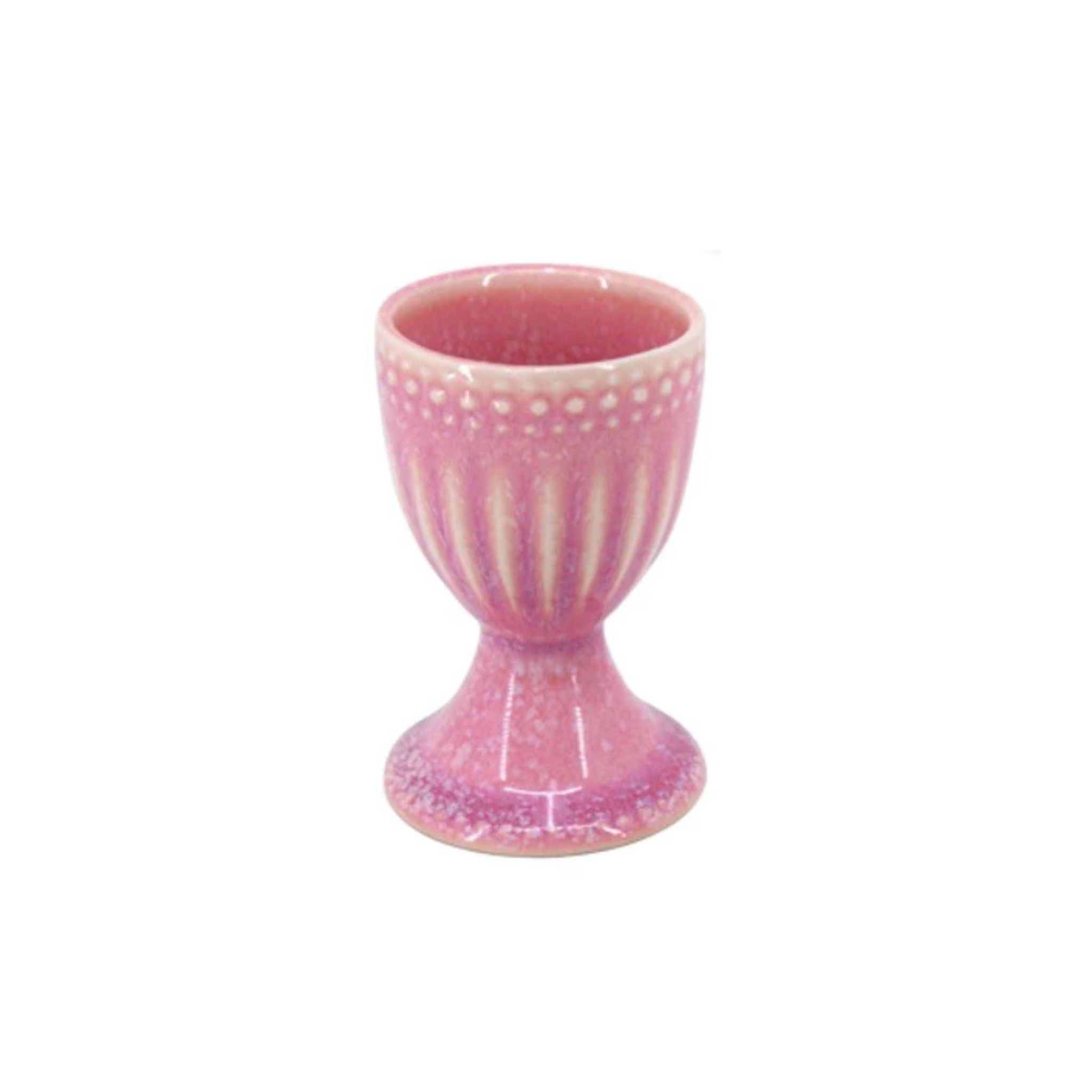 Pink glazed ceramic egg cup - BIA