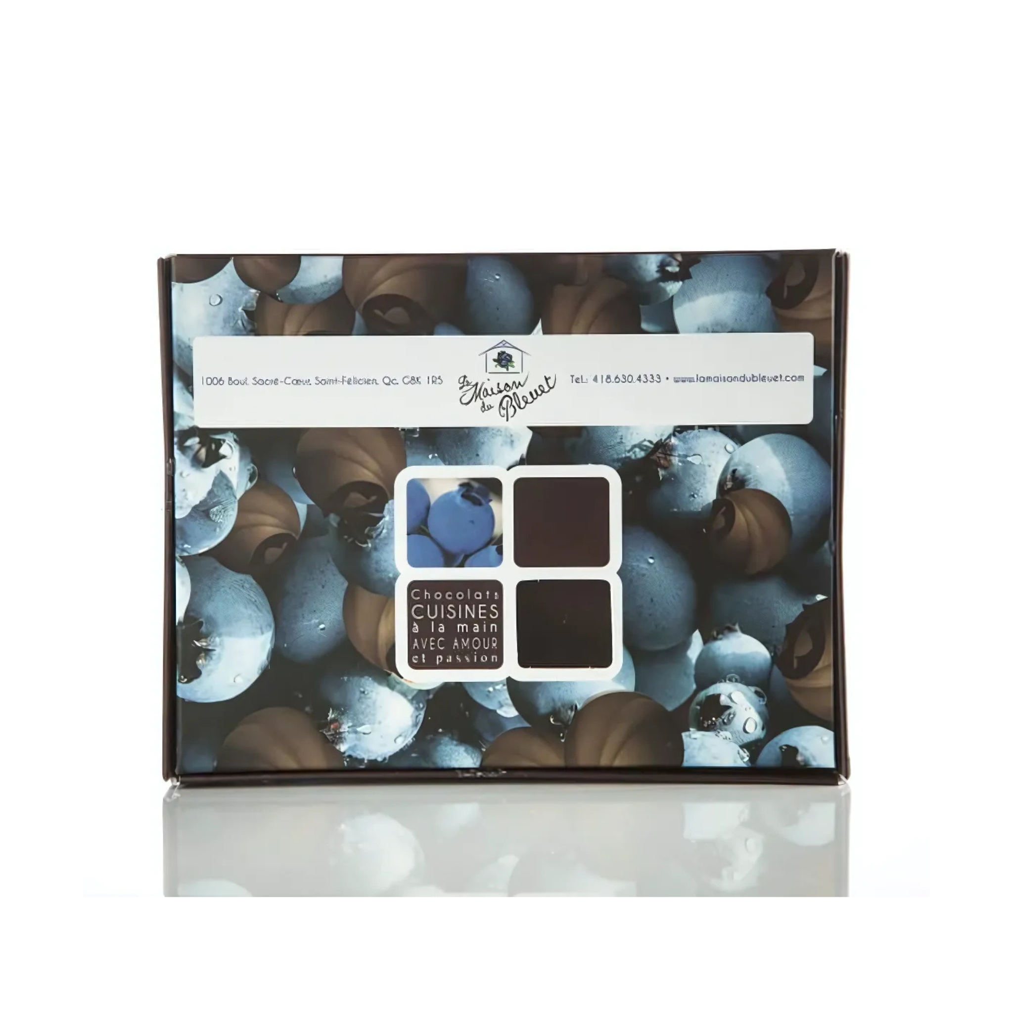 Bleuets sauvages séchés enrobés de chocolat au lait 100g