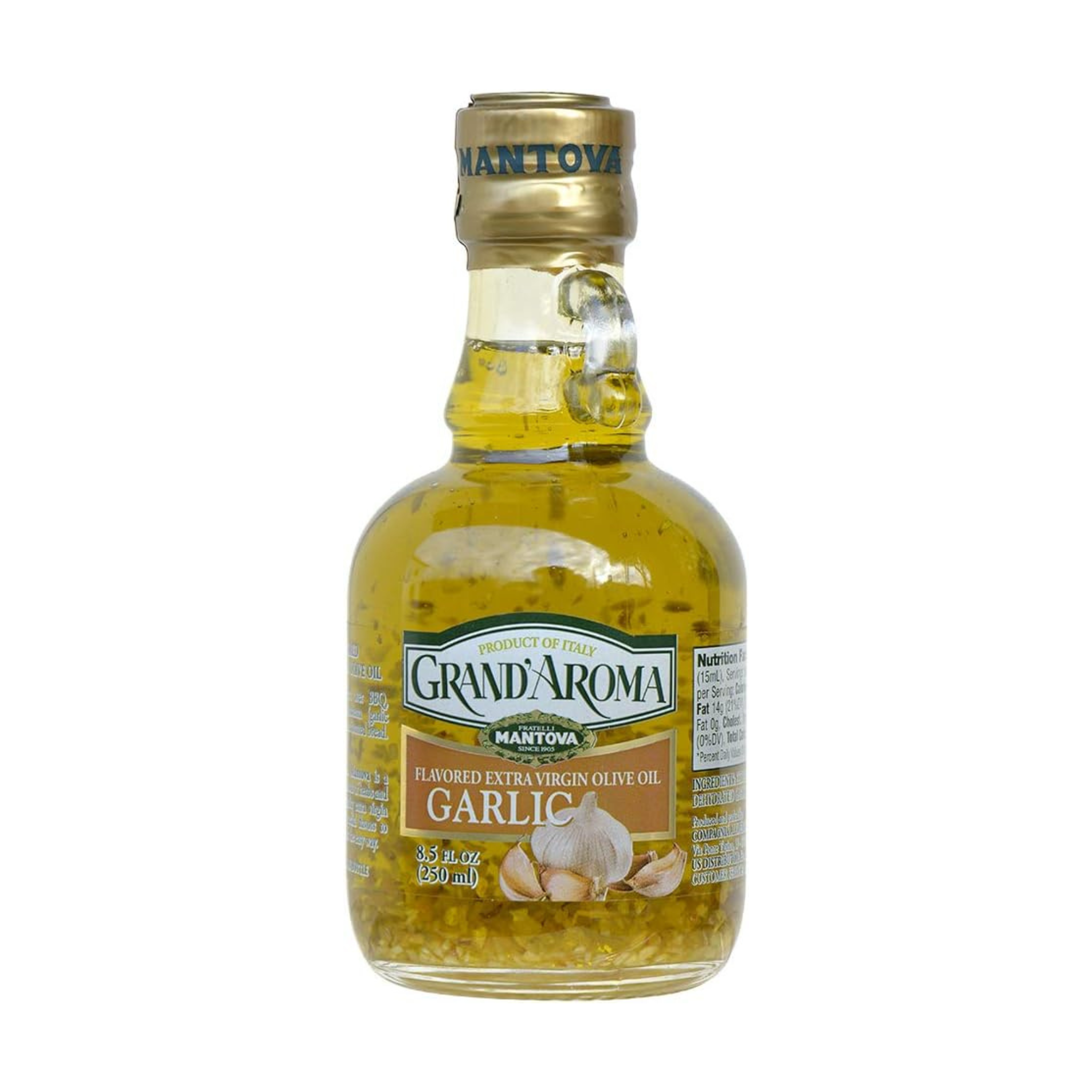 Huile d’olive extra vierge aromatisée à l’ail 250ml - Grand’ Aroma