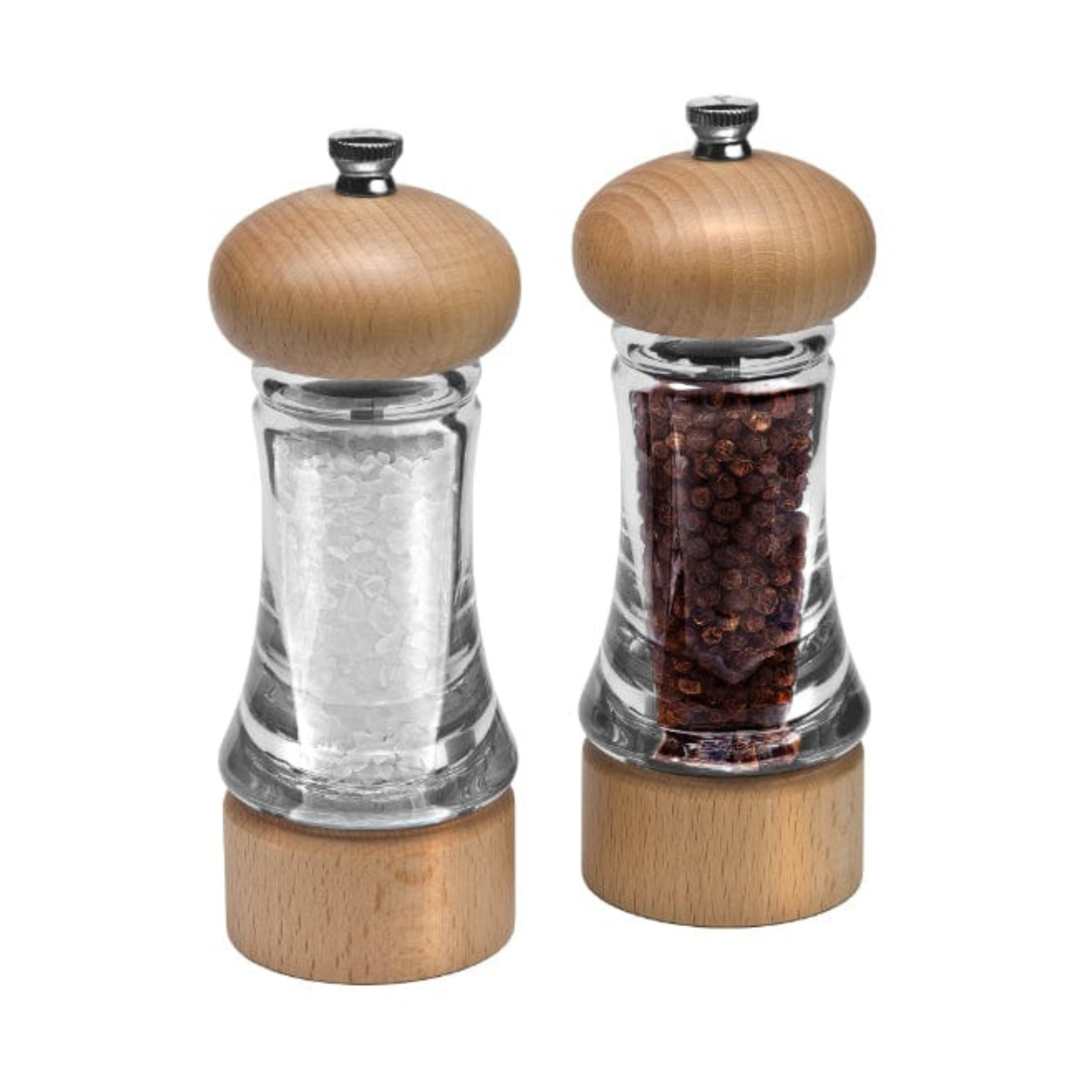 Cole &amp; Mason Beechwood and Acrylic Salt and Pepper Mill Set