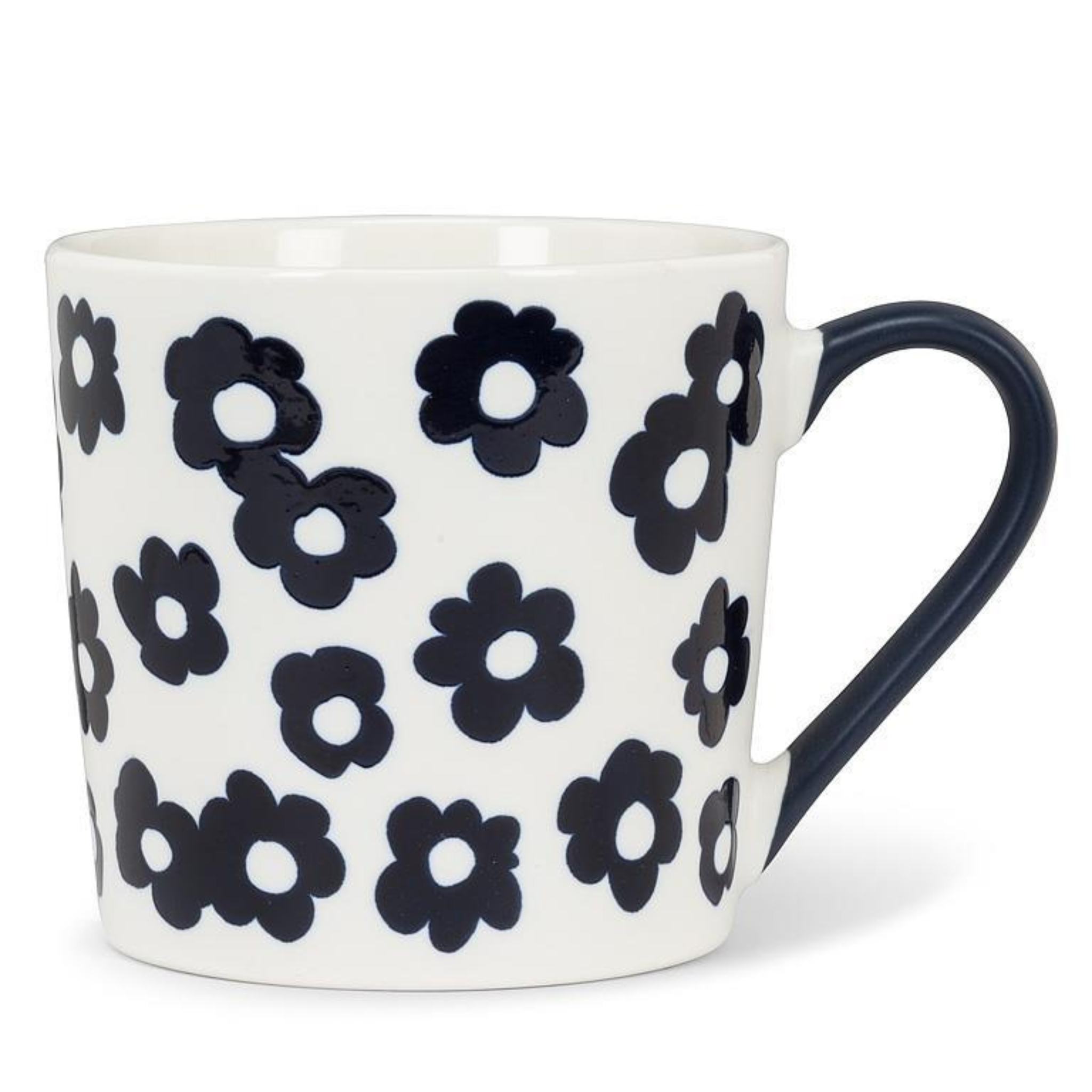 Tasse à motifs floraux Marine/Blanche 370 ml