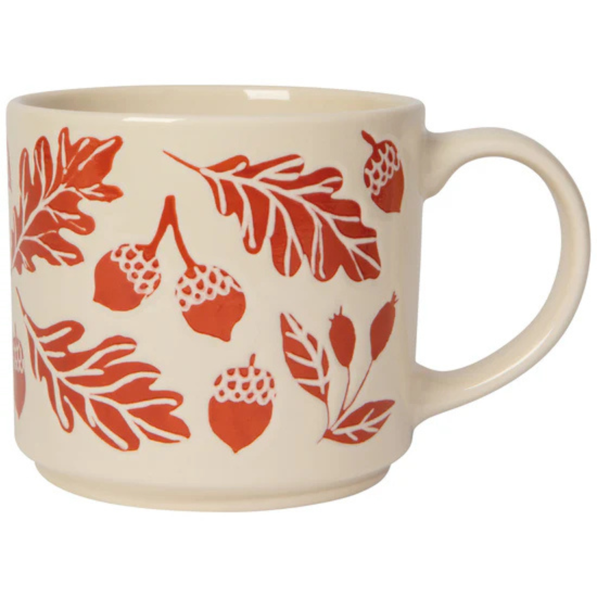 Tasse beige feuilles de chêne et glands 473 ml - Danica