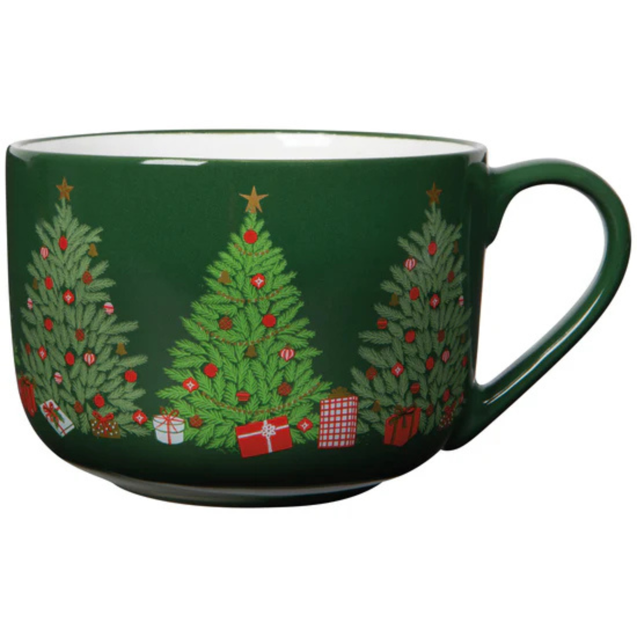 Green Latte Mug with Fir Trees 680 ml - Danica