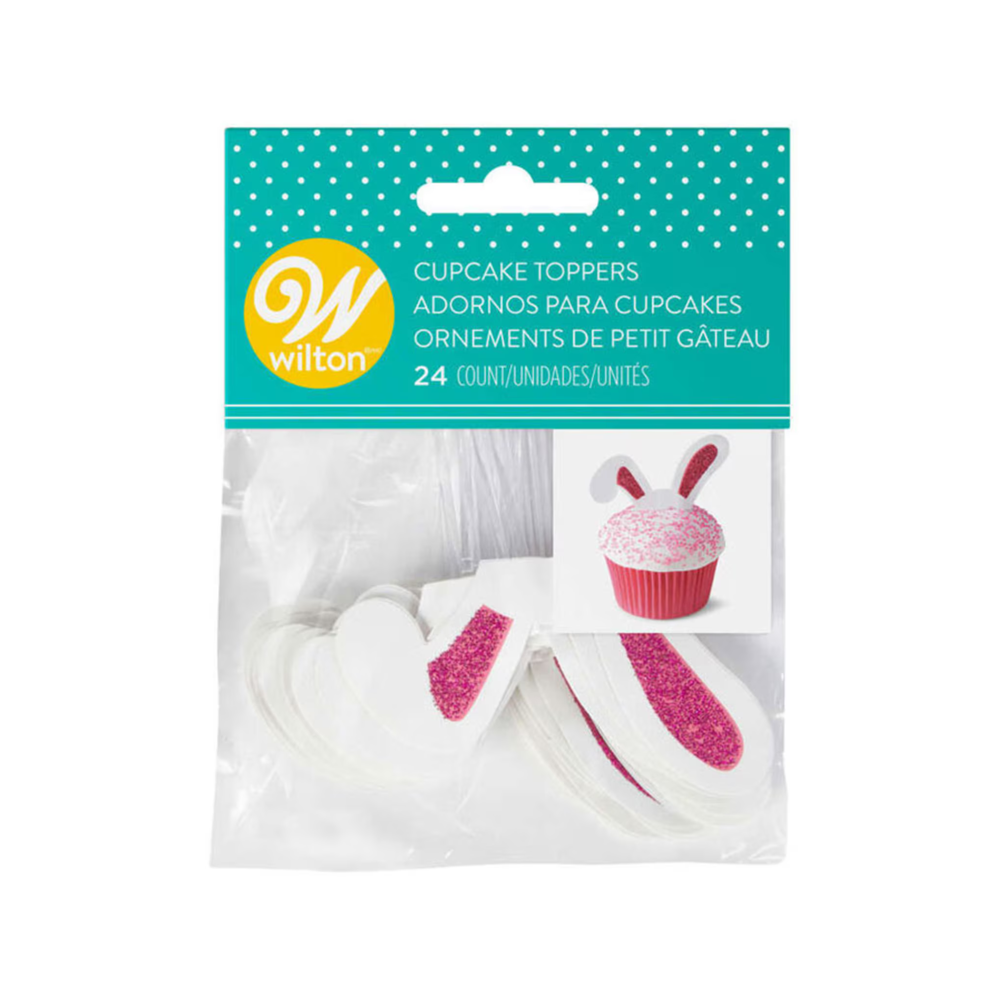 Décorations pour cupcakes oreilles de lapin 24 Pièces - Wilton