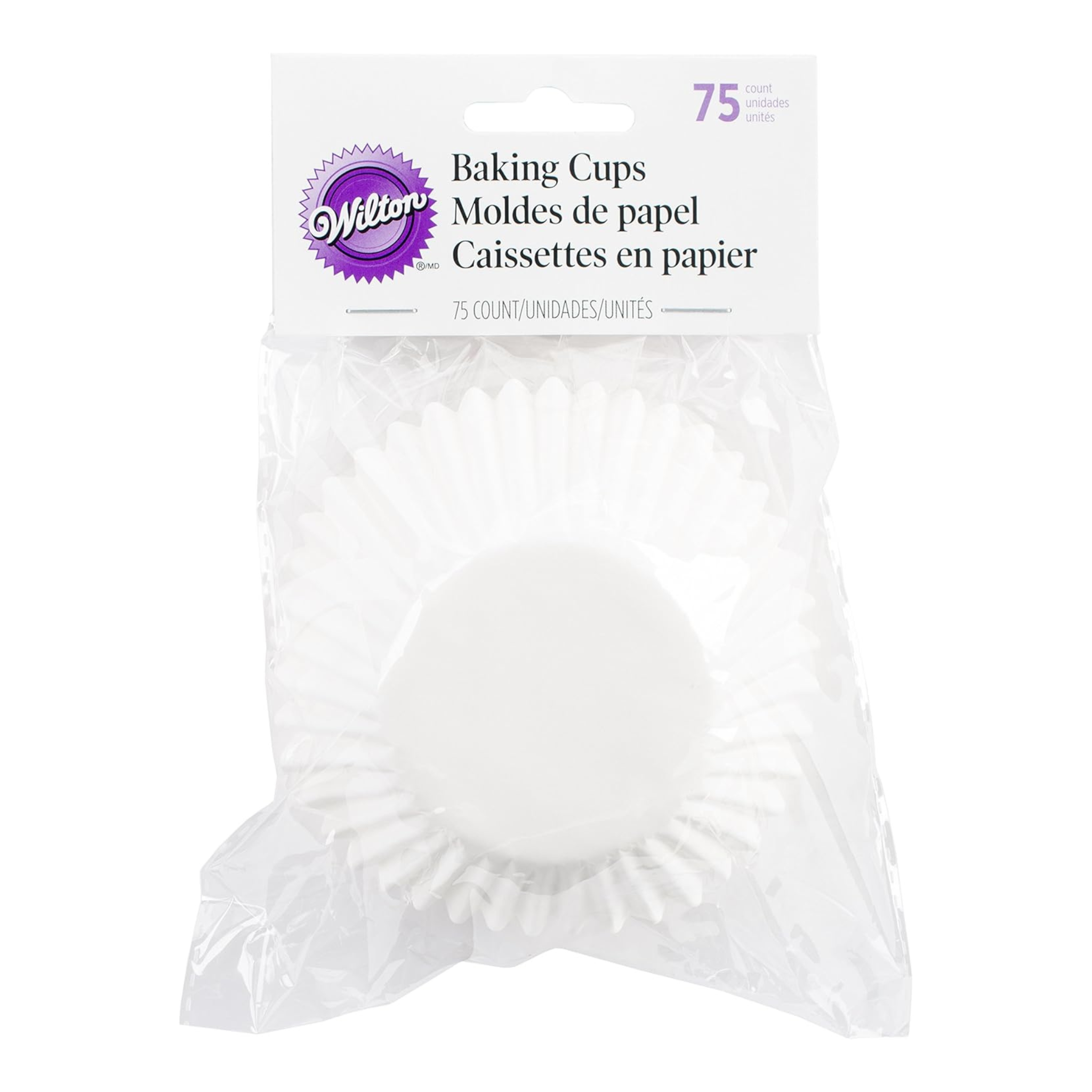 Ensemble de 75 caissettes en papier Jumbo Blanches 2.25" - Wilton