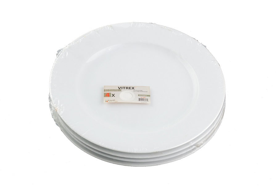 Ensemble de 6 assiettes 10.5po Vitrex Blanc