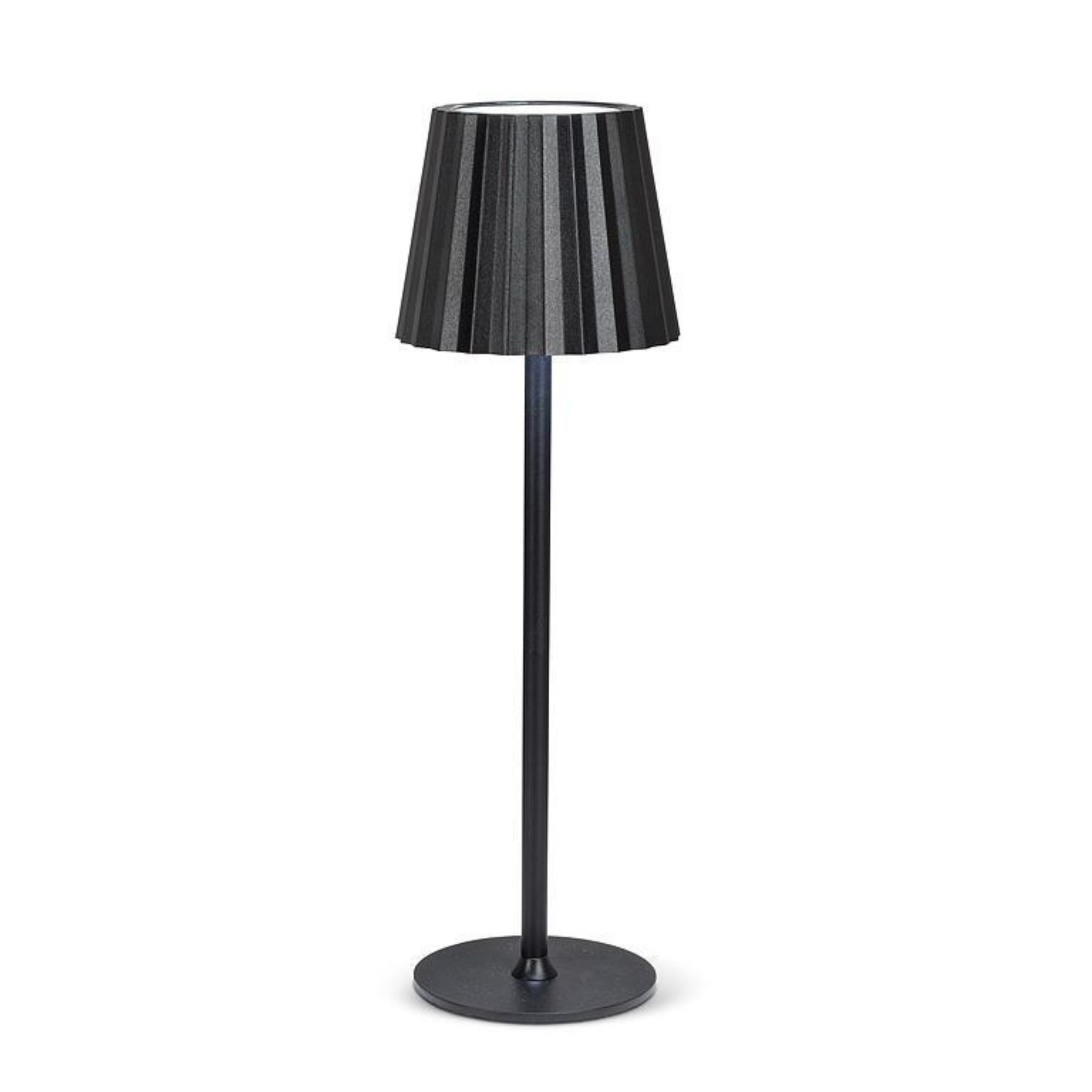 Lampe de table LED avec abat-jour cannelé Noire