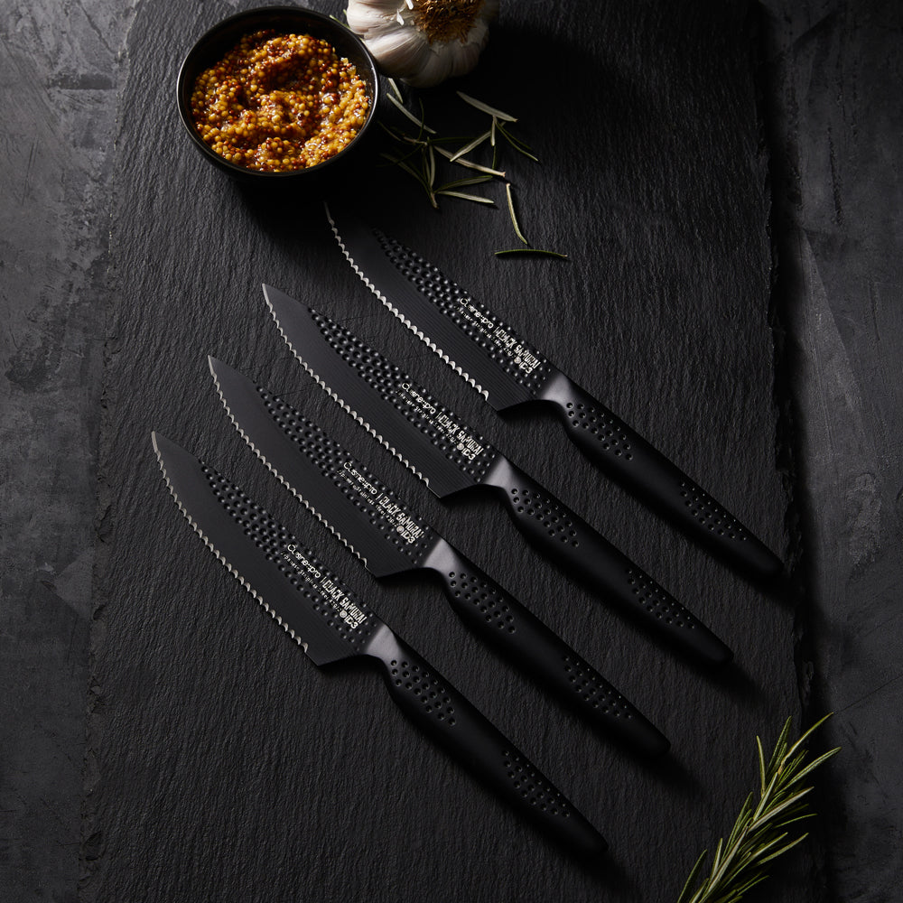 INTERBUILD SAMURAI Ensemble de 3 couteaux en céramique, lame noire