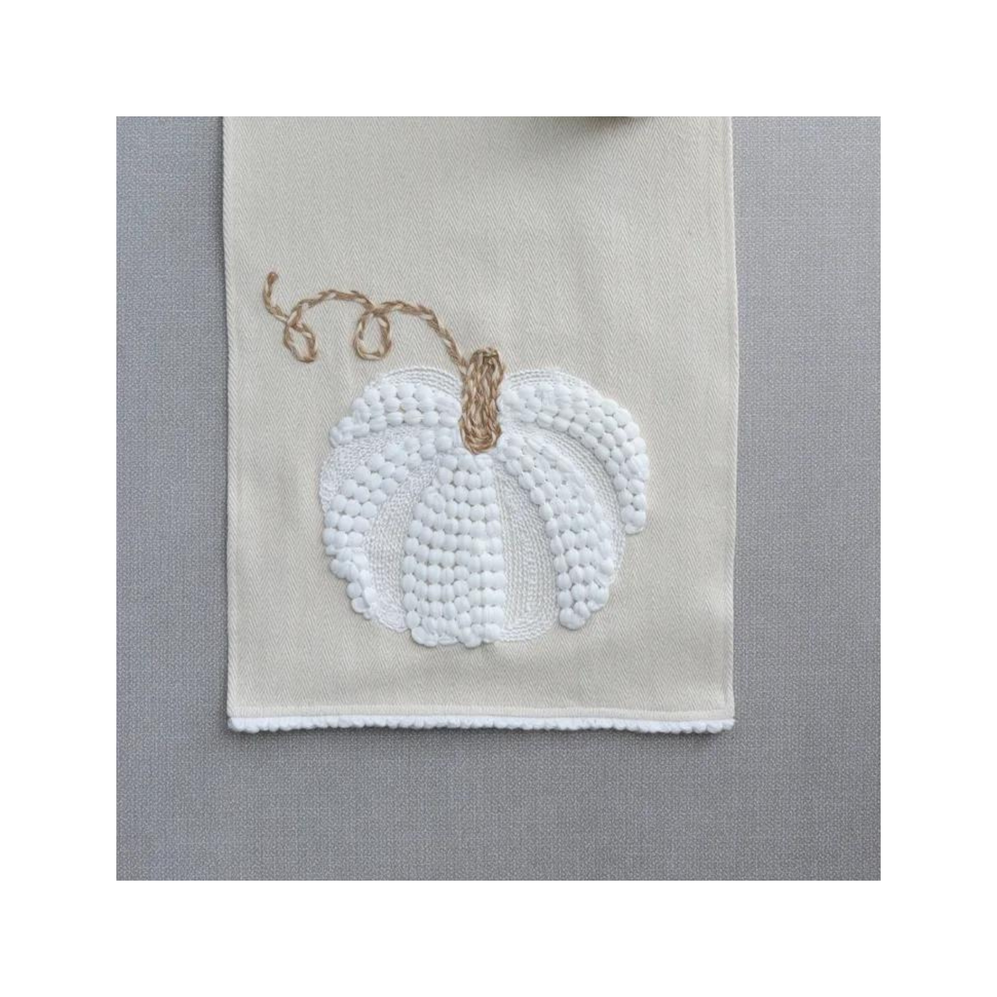 Chemin de table Beige avec motif de citrouille