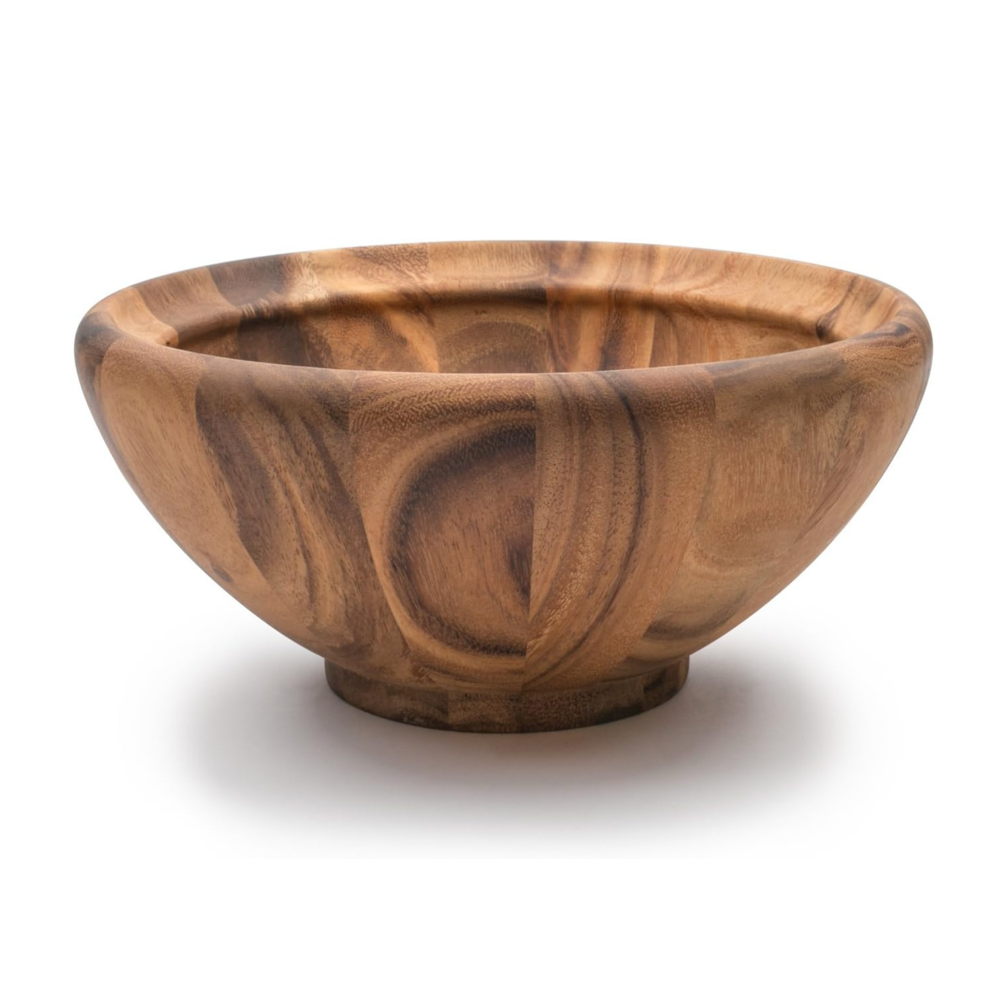 Large Acacia Wood Salad Bowl Brown
