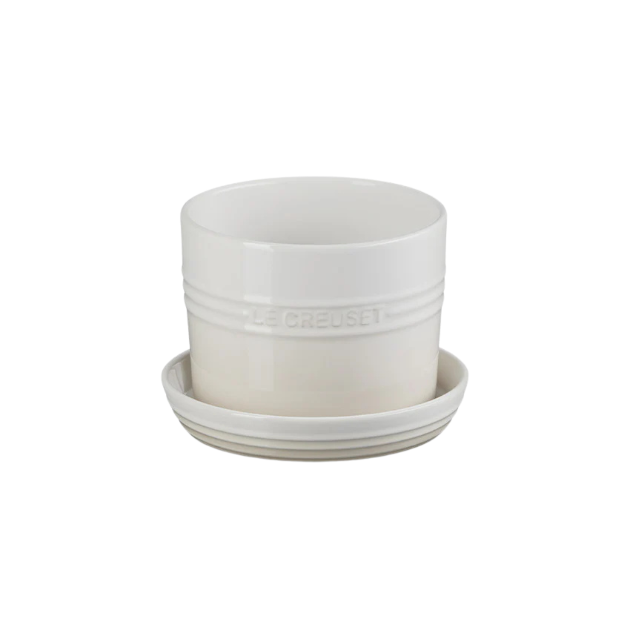Le Creuset Meringue Stoneware Herb Pot with Tray