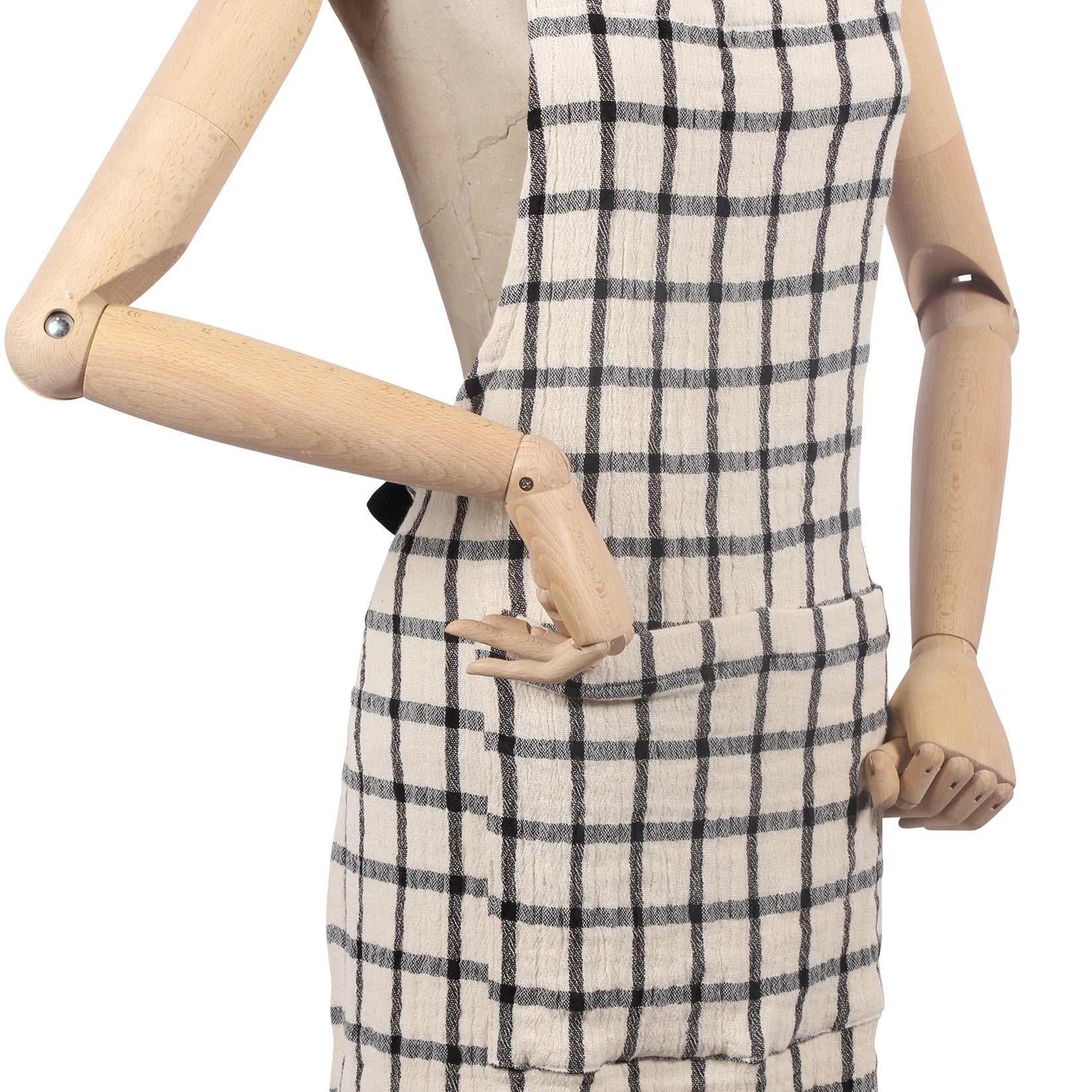 Black and white checkered kitchen apron