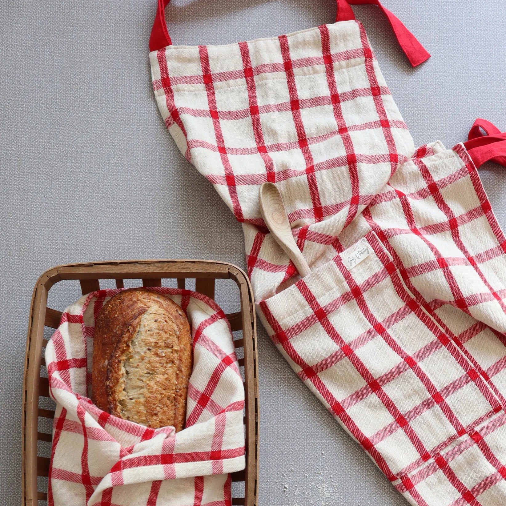 Red Checkered Kitchen Apron