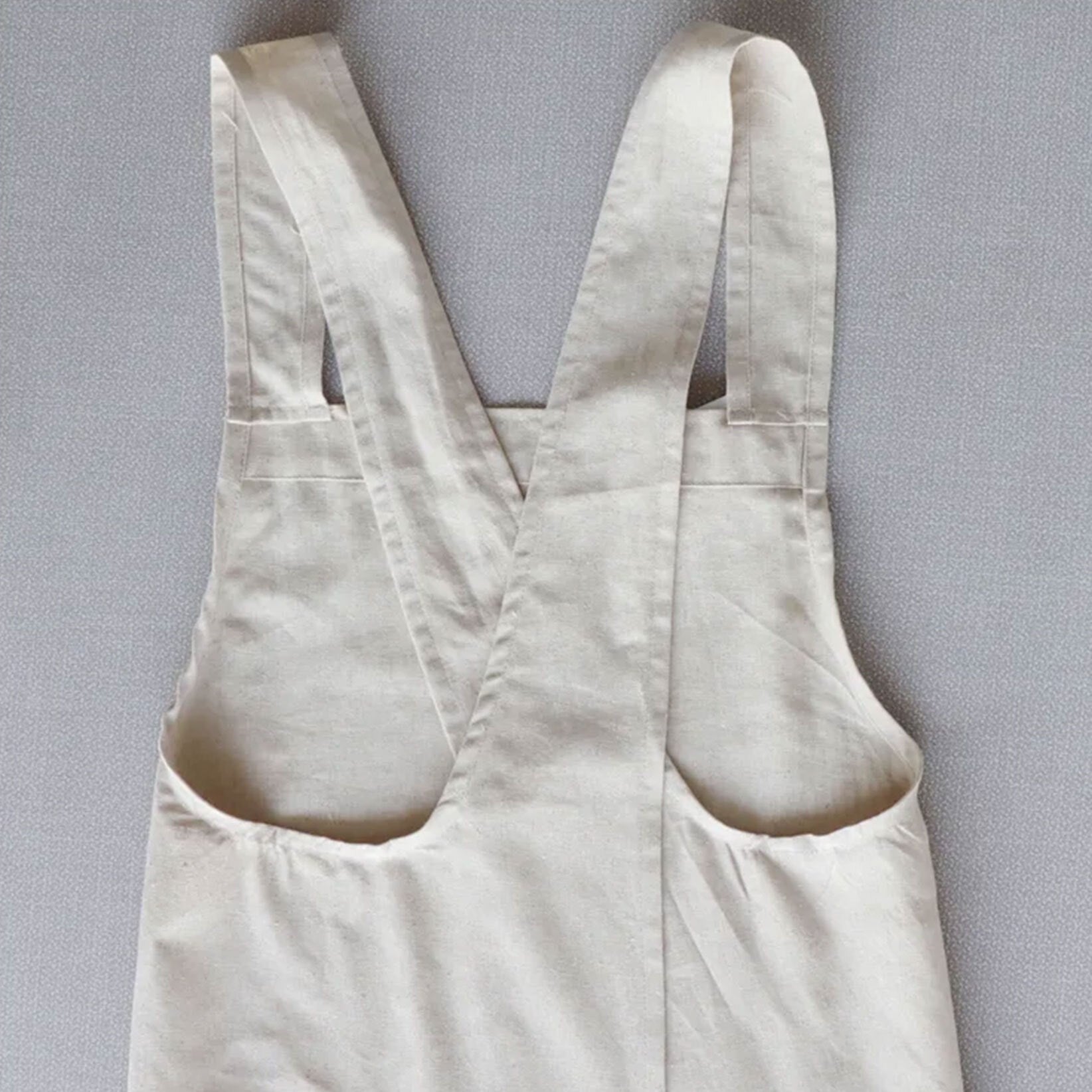 Beige linen apron