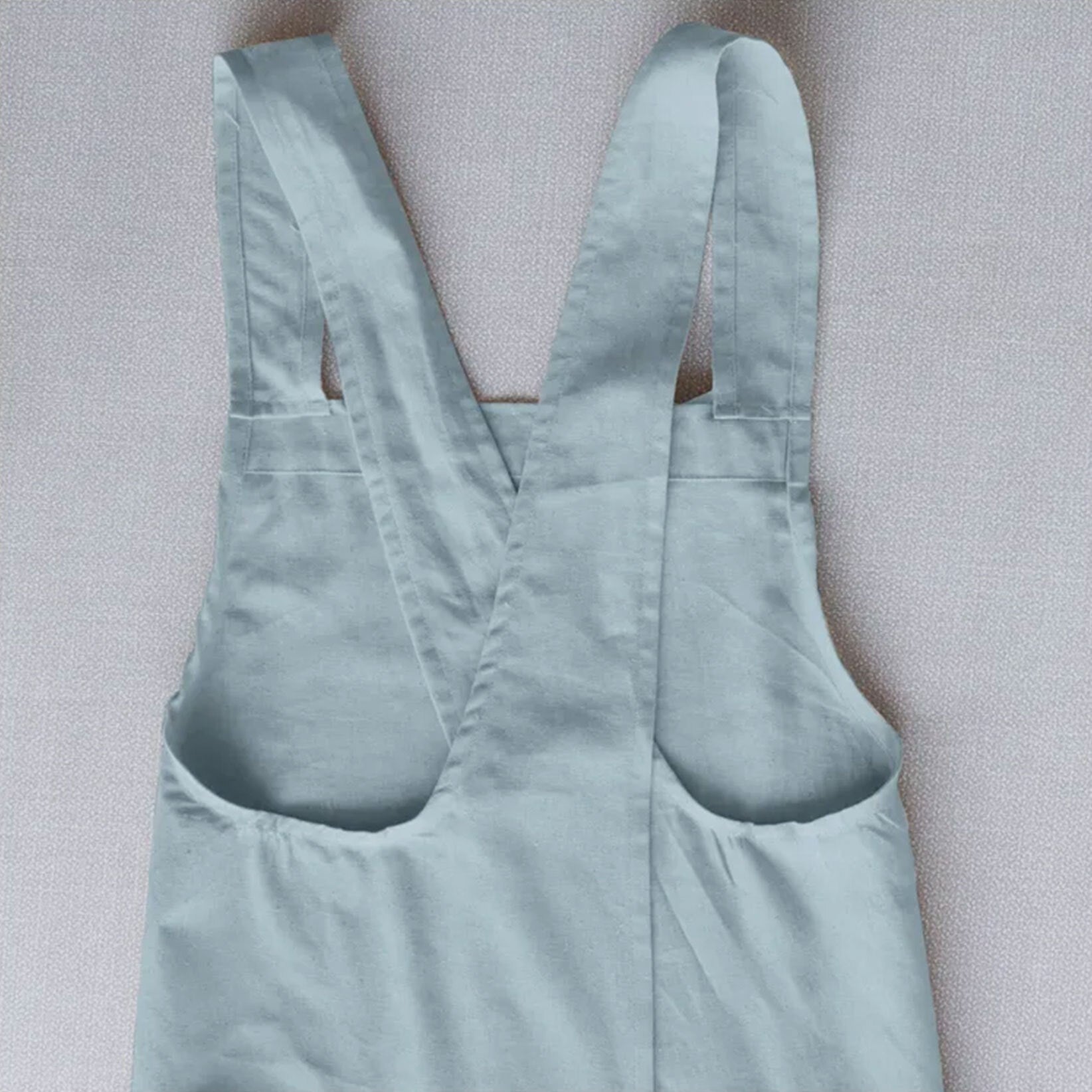 Blue linen apron