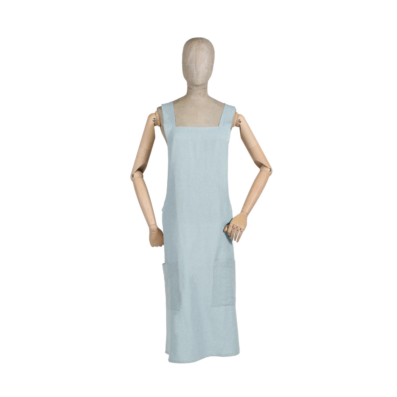 Blue linen apron