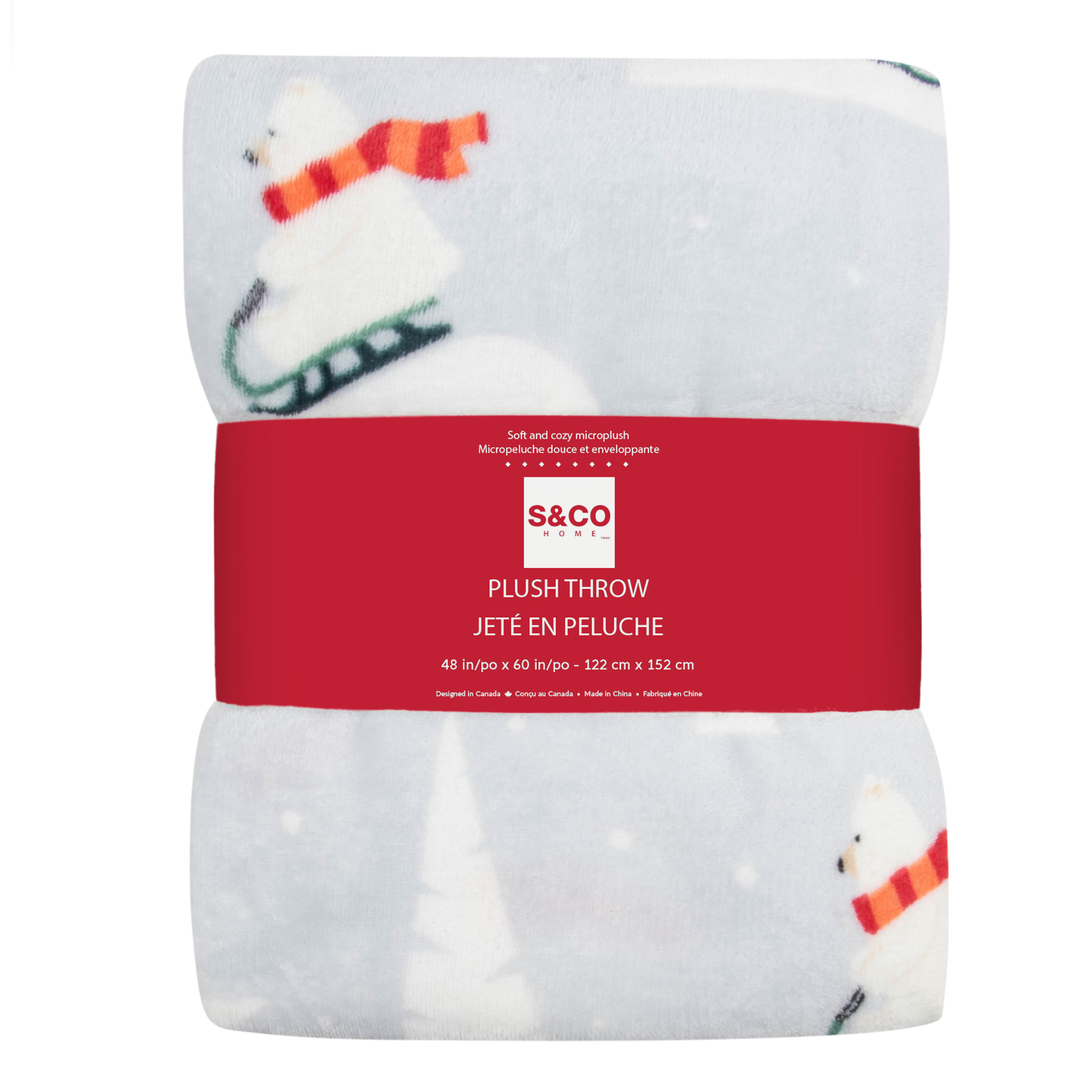 Jeté en peluche ours polaire 48 x 60 po