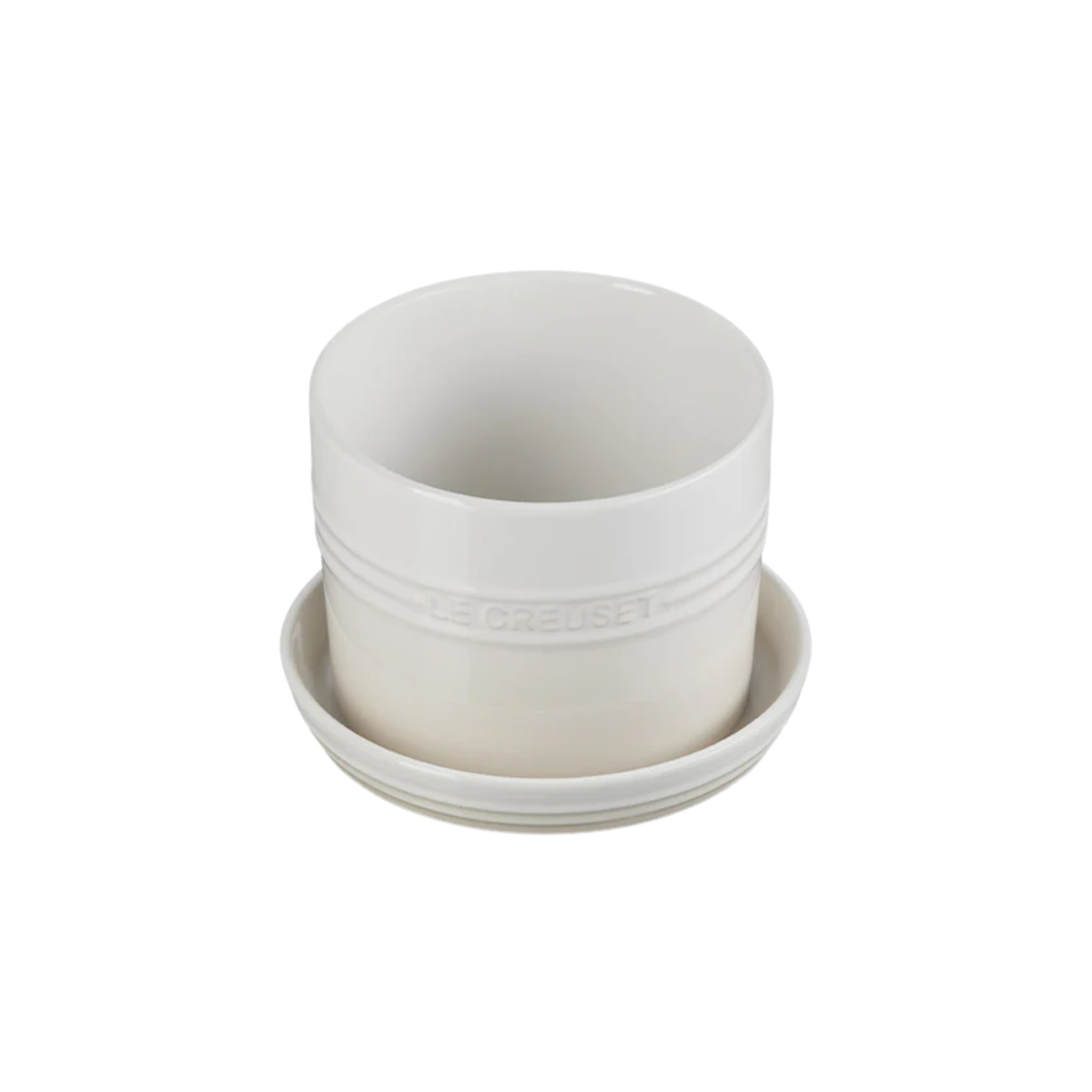 Le Creuset Meringue Stoneware Herb Pot with Tray