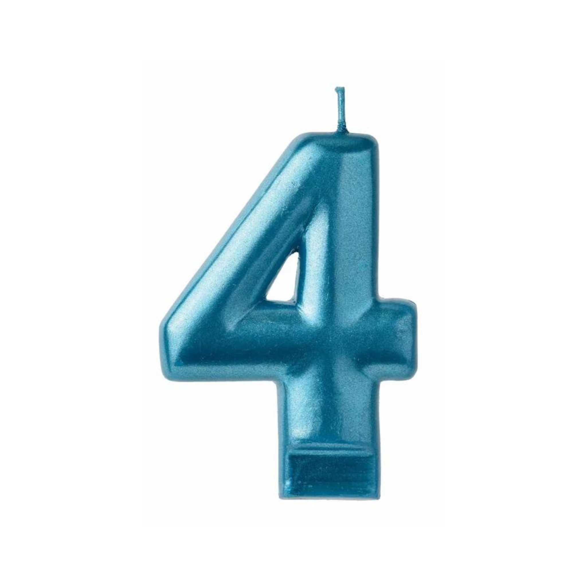 Bougie métallique Bleue chiffre 4