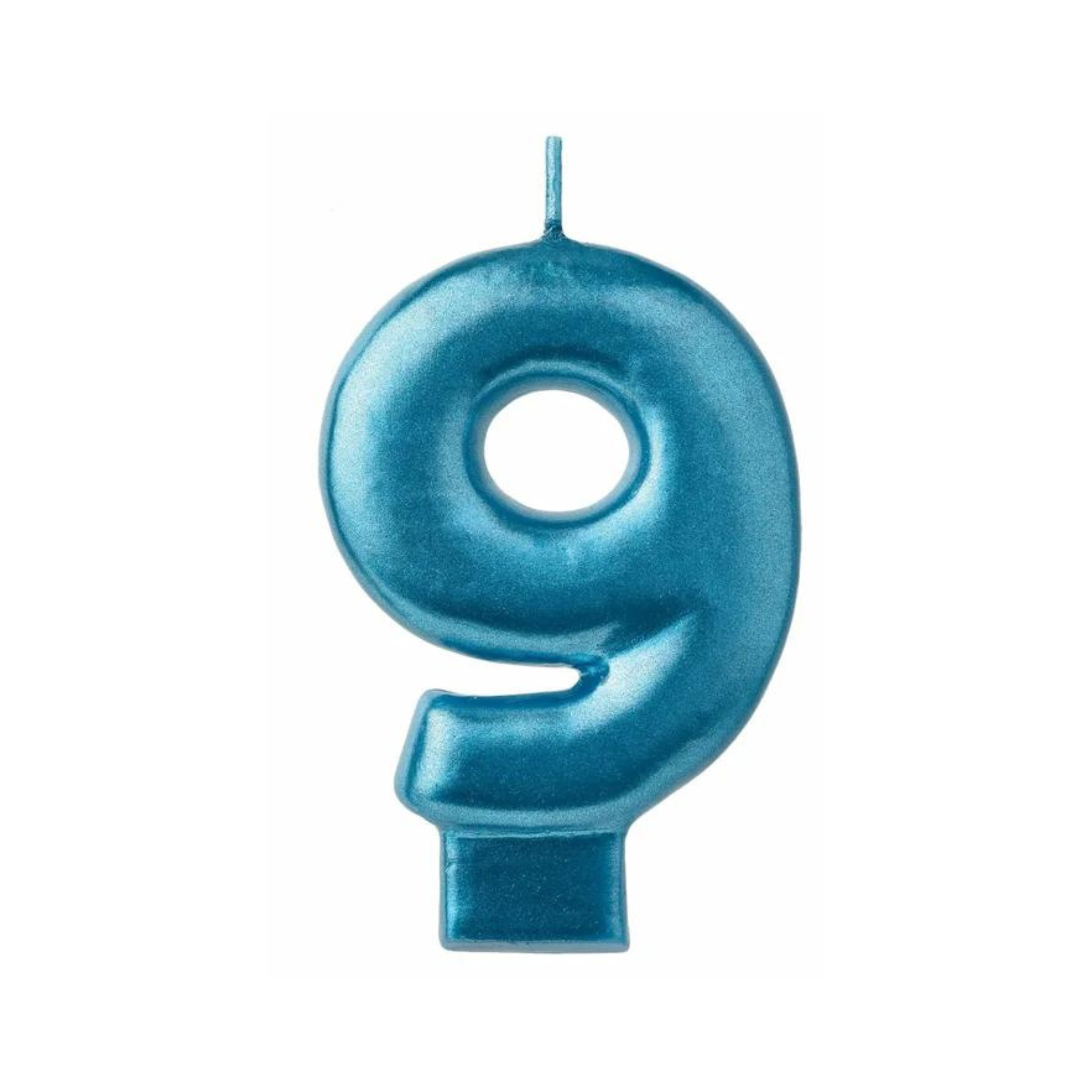 Bougie métallique Bleue chiffre 9
