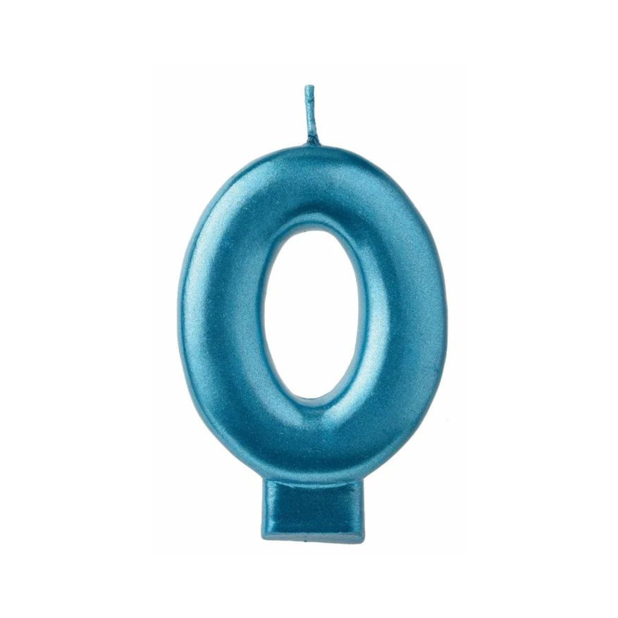 Bougie métallique Bleue chiffre 0
