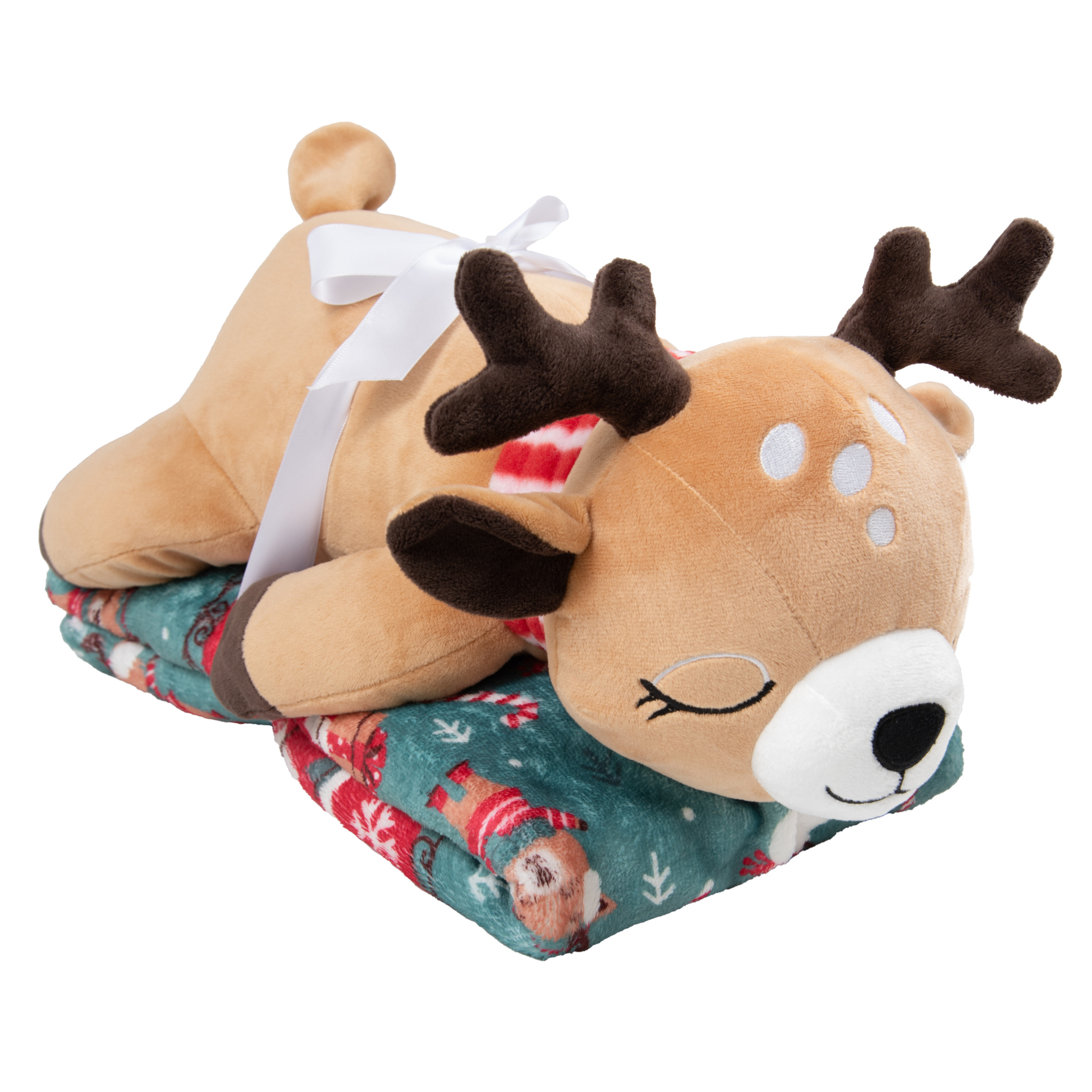 Ensemble couverture et peluche pour enfants Renne