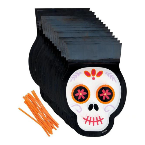 Ensemble de 15 sacs à friandises en forme de crâne - Wilton