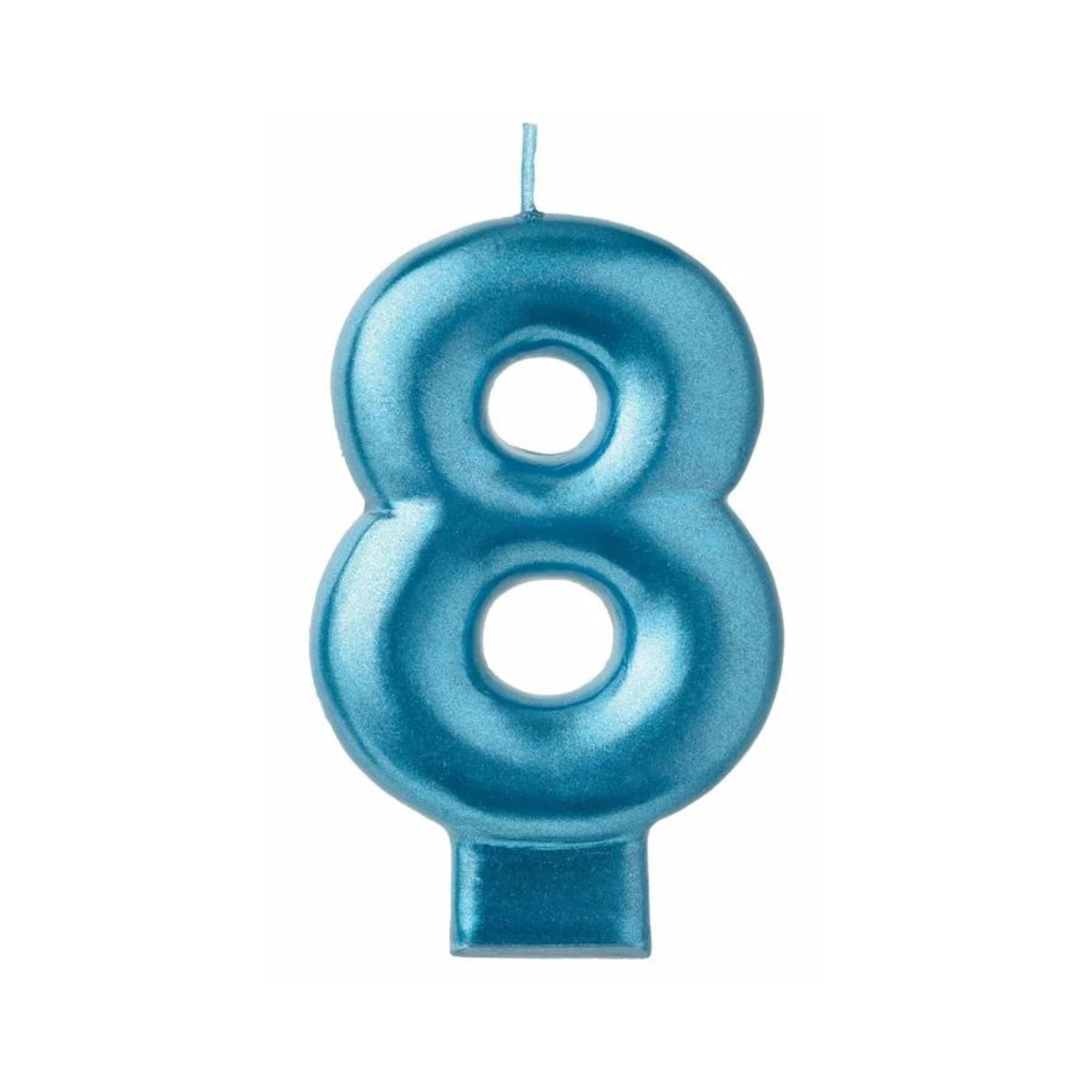 Bougie métallique Bleue chiffre 8