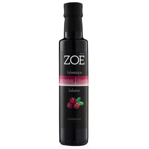 Vinaigre balsamique noir infusé aux canneberges 100 ml - Zoë