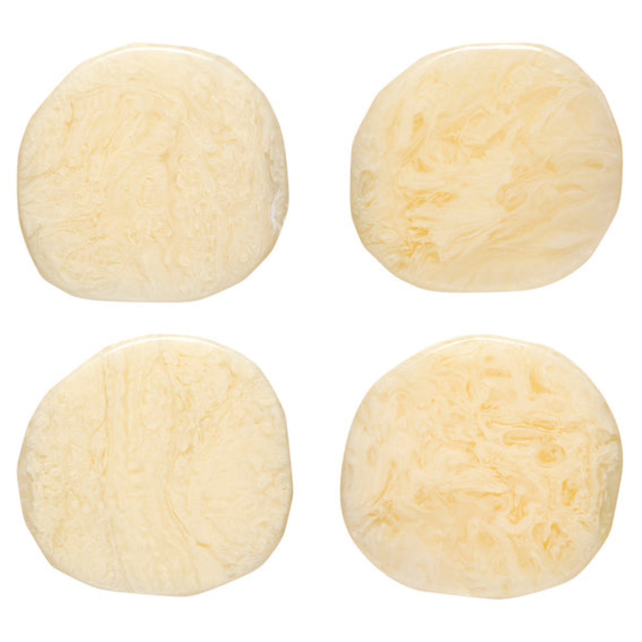 Ensemble de 4 sous-verres en résine ivoire - Danica