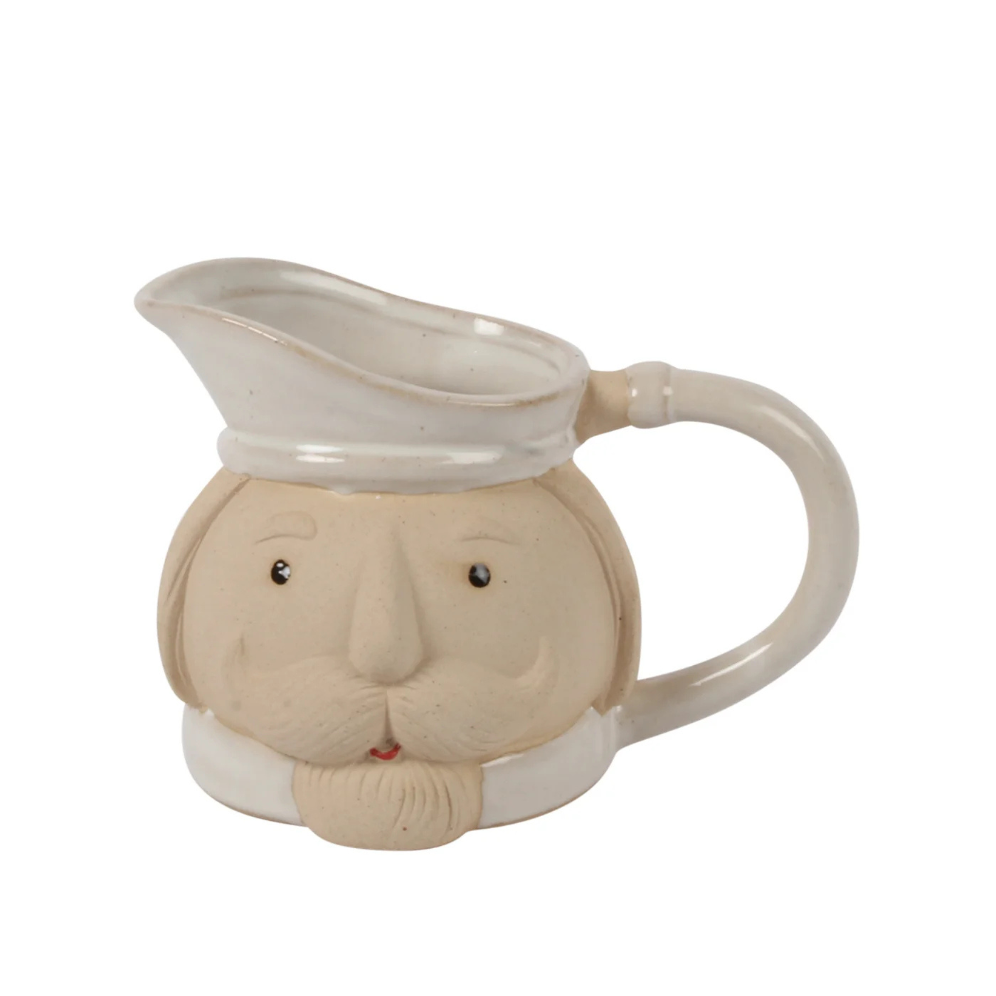 White stoneware nutcracker sauce boat