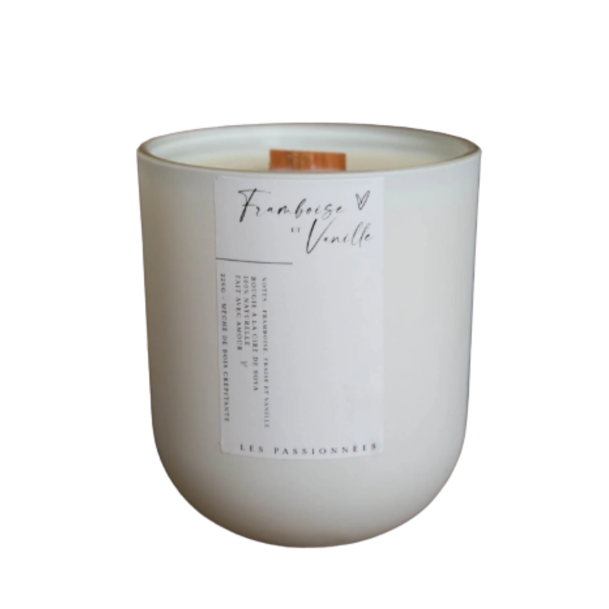 Chandelle rechargeable Framboise & Vanille 226g - Les Passionnées