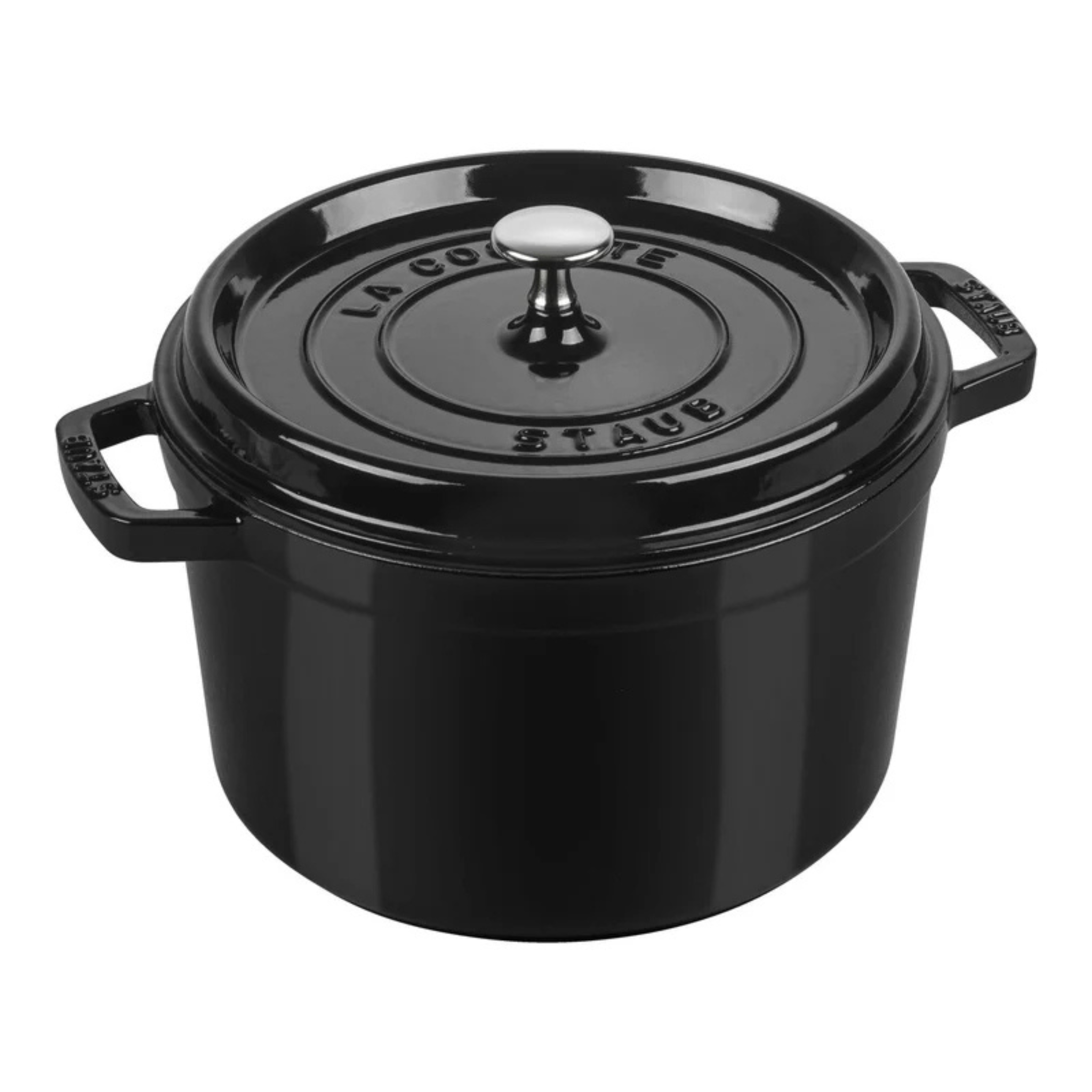 Cocotte ronde haute en fonte La Cocotte noire brillante 4,75 L – Staub
