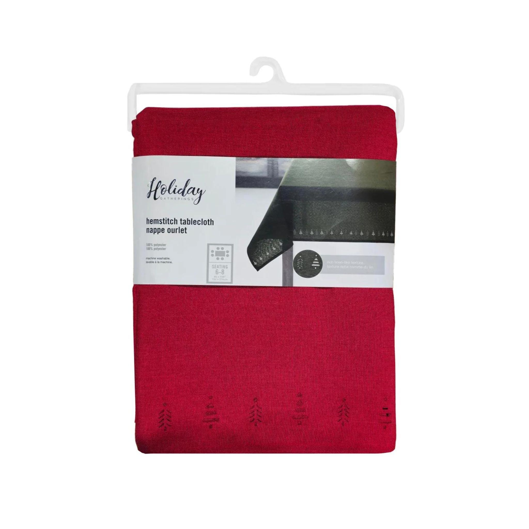 Nappe Rouge à motifs de sapins 60 x 120"