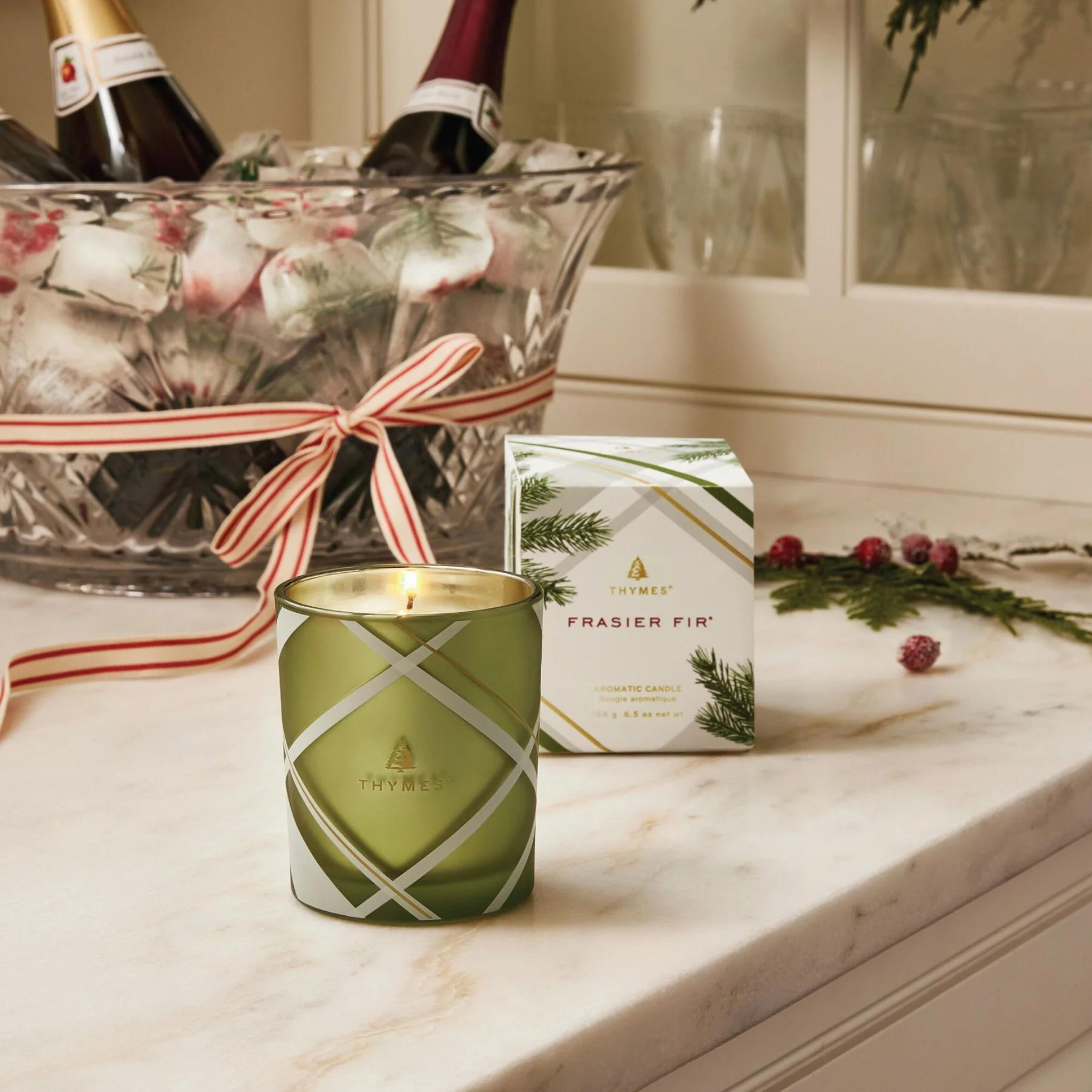 Chandelle à motifs écossais Frasier Fir 185 g - Thymes