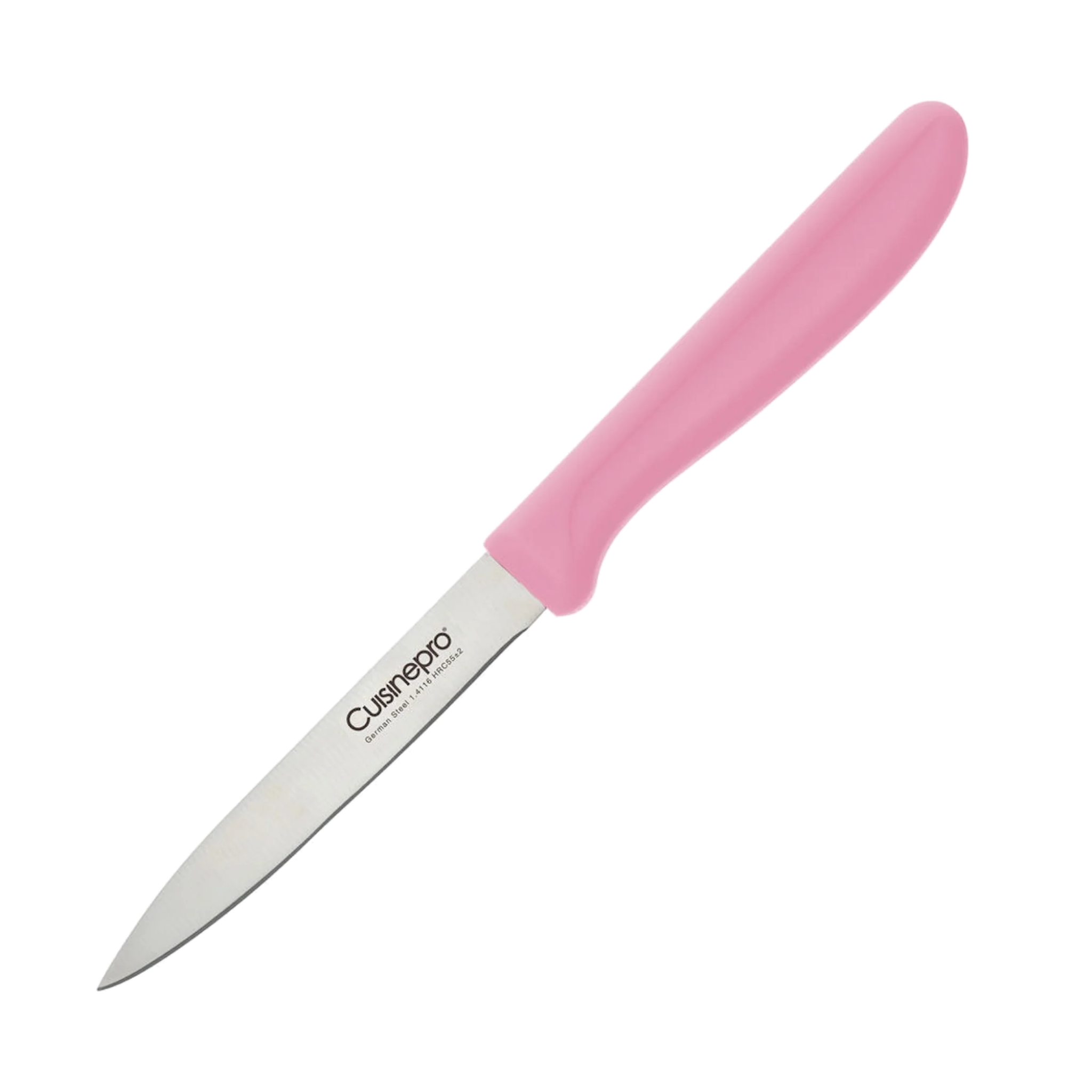 Couteau utilitaire CLASSIC rose 10 cm avec lame inoxydable allemande et manche gris ergonomique