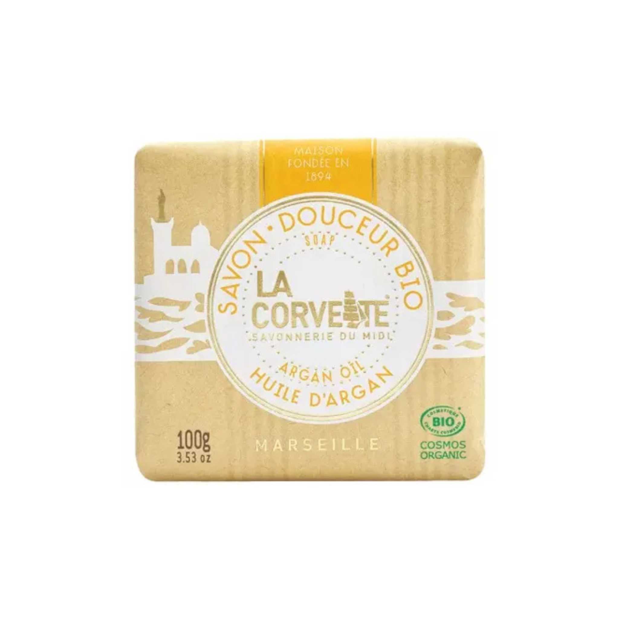 Savon en barre bio à l'Huile d'Argan 100g - La Corvette