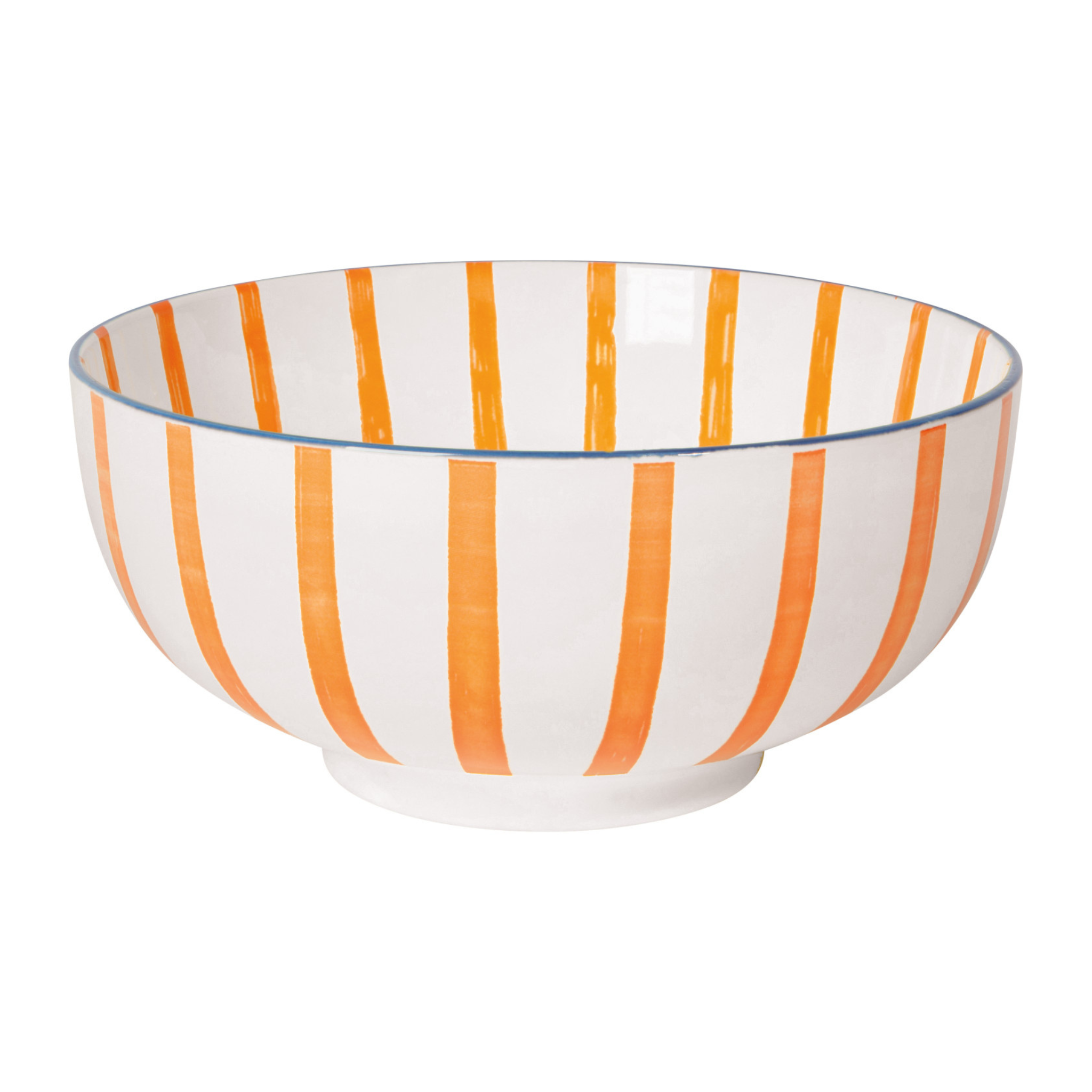Orange Striped Bowl with Orange Pattern 8" - Danica