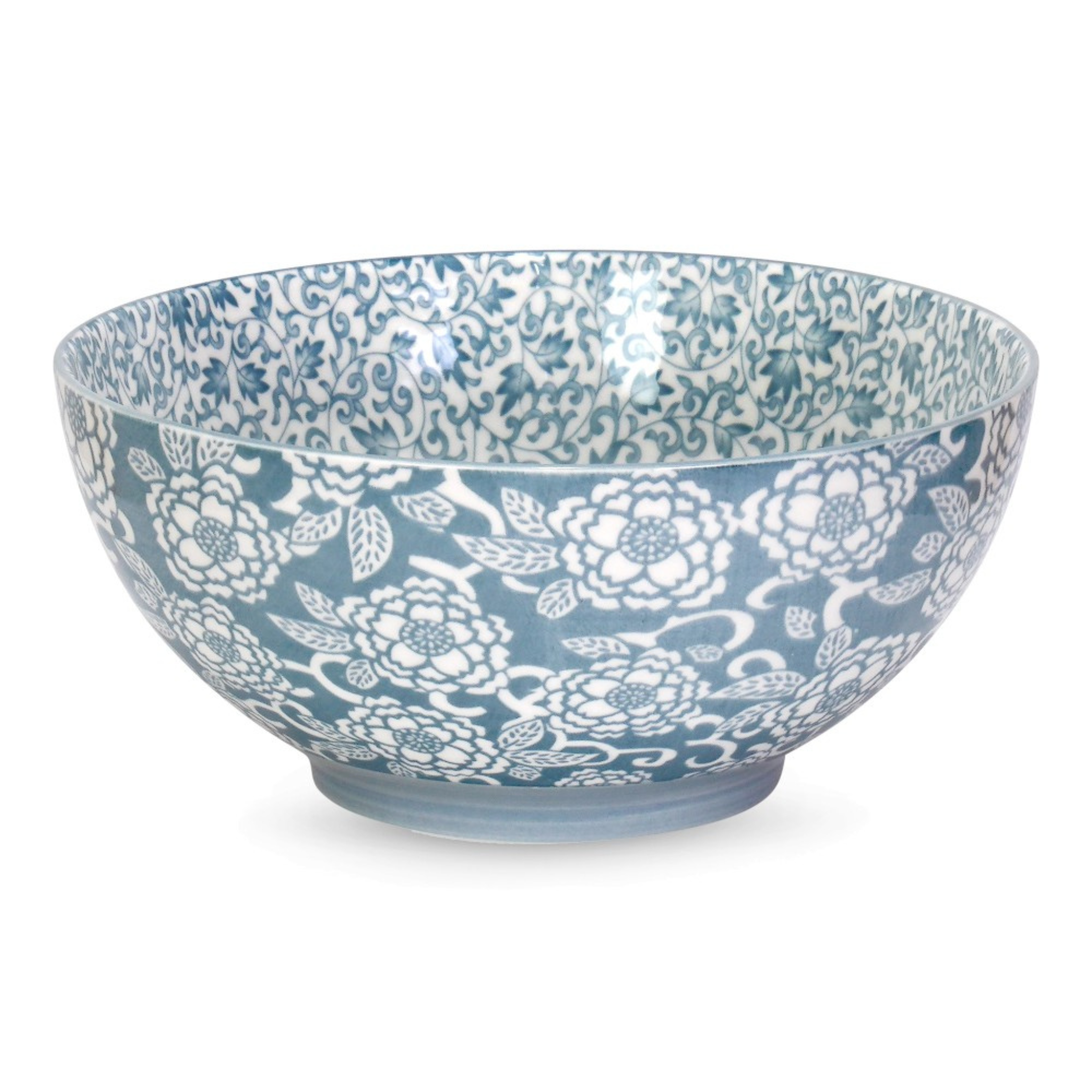 Bol en porcelaine bleu avec fleurs Daisy 20 cm