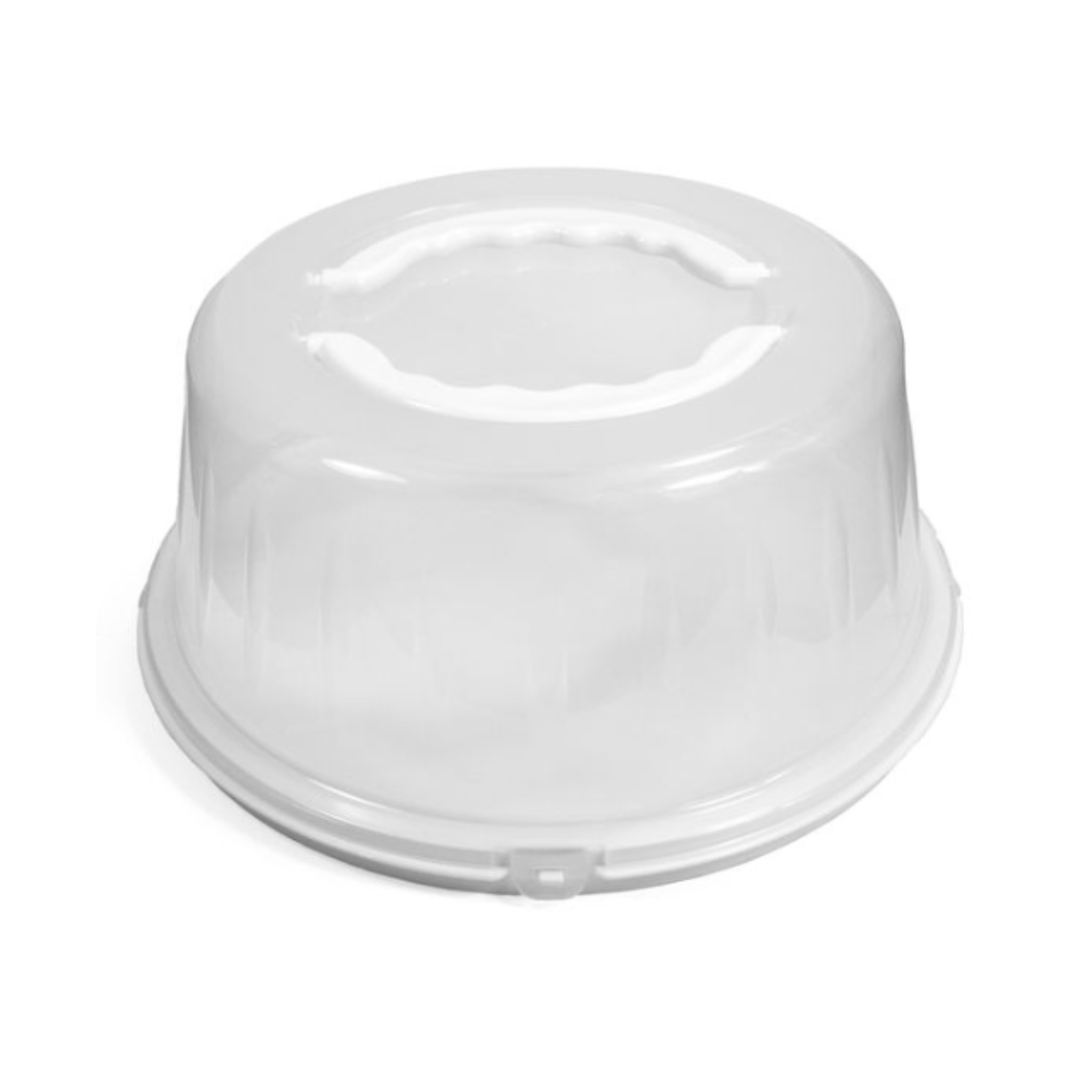 Cloche à gâteau en plastique blanche 33 cm pour protection et transport de pâtisseries
