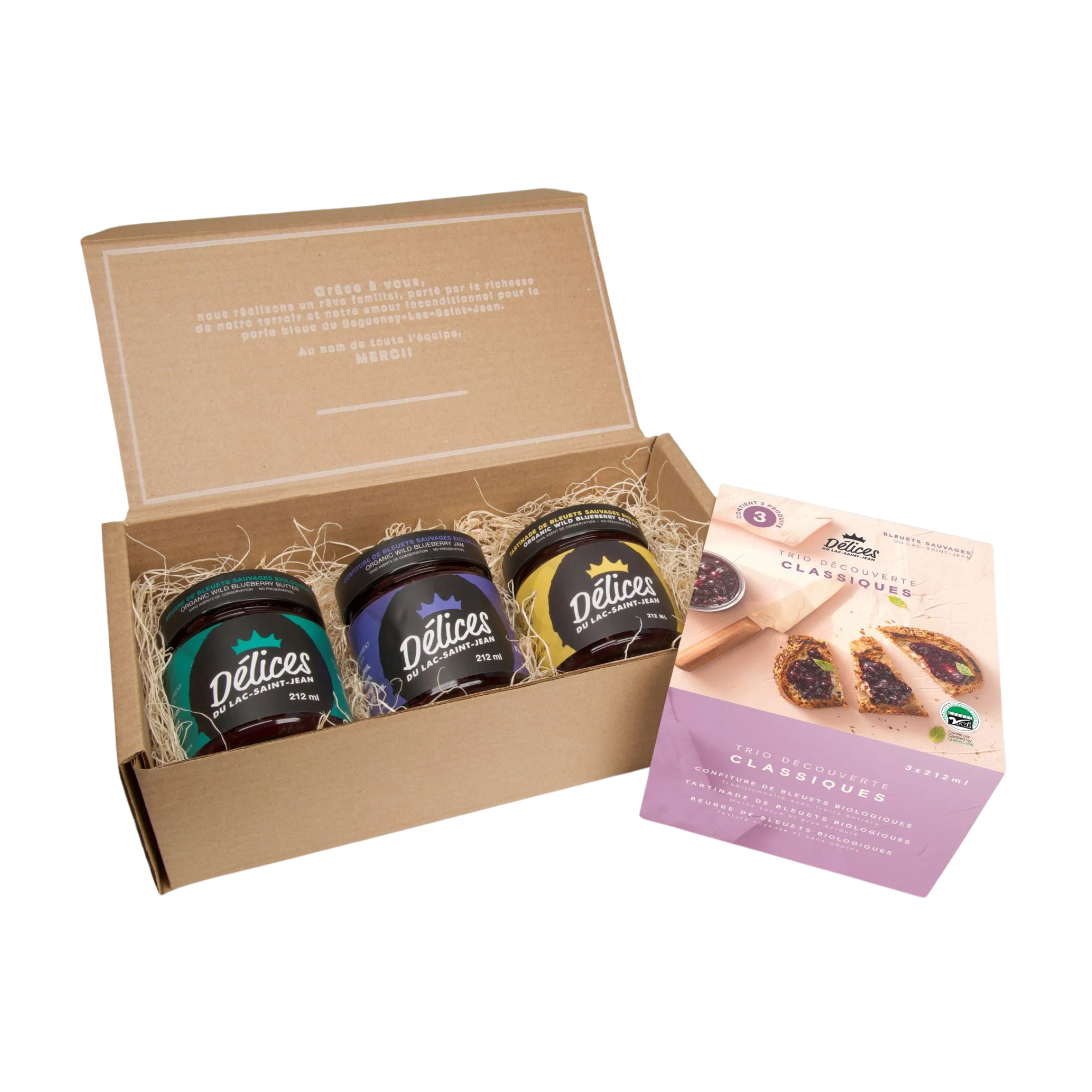 Trio découverte Classiques aux bleuets 212 ml - Délices du Lac-Saint-Jean