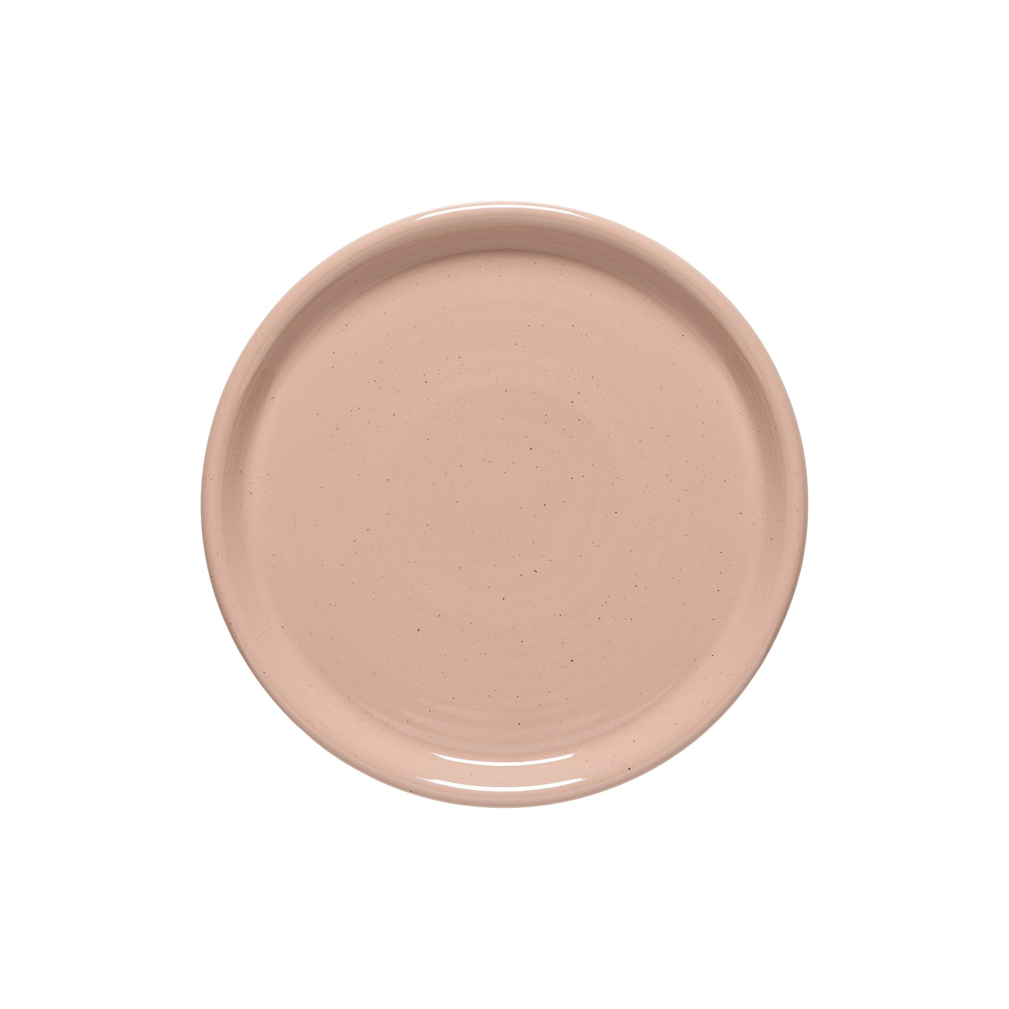 assiette en grès recyclé vue de dessus scotia light pink