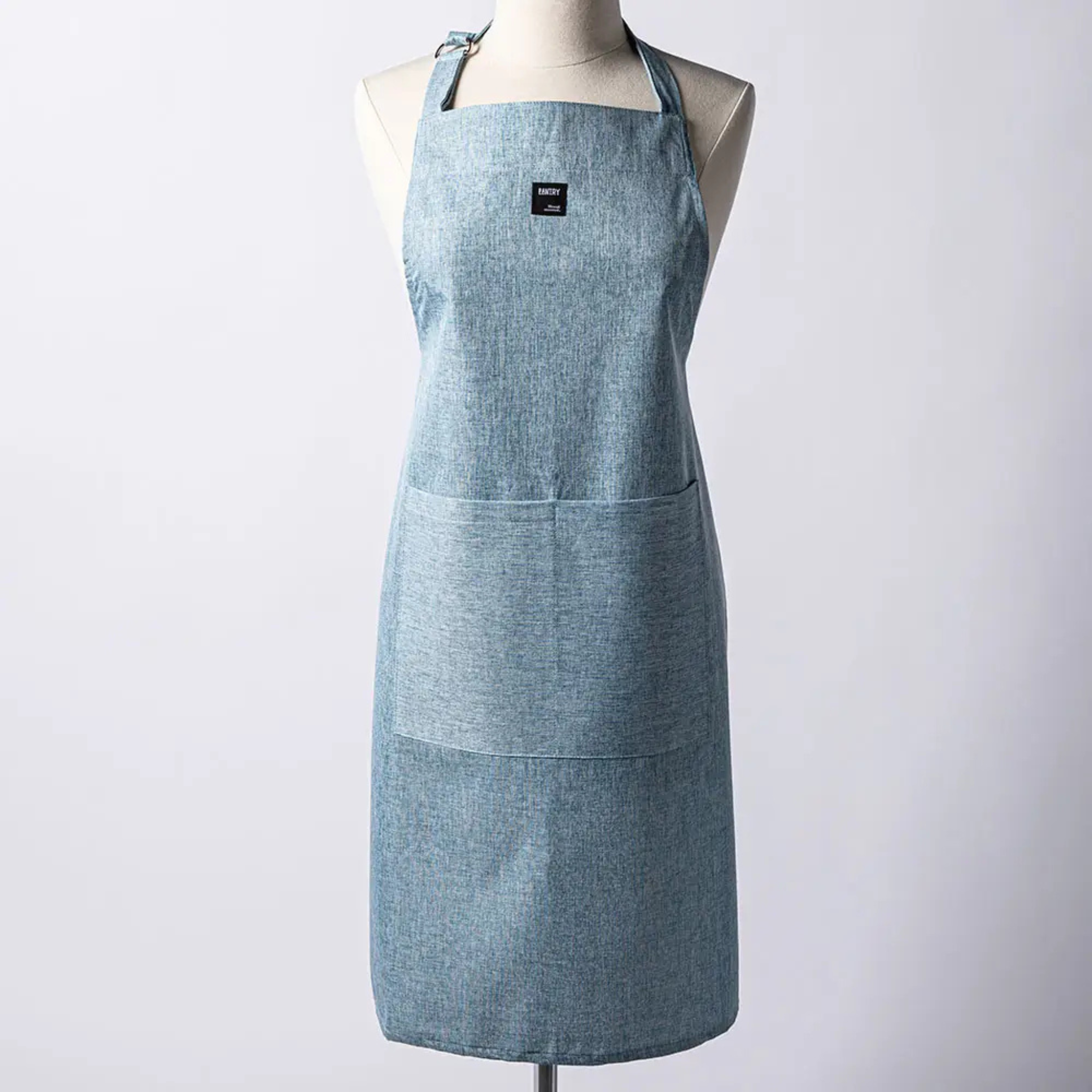 Unisex Blue Chambray Apron with Adjustable Straps - Harman